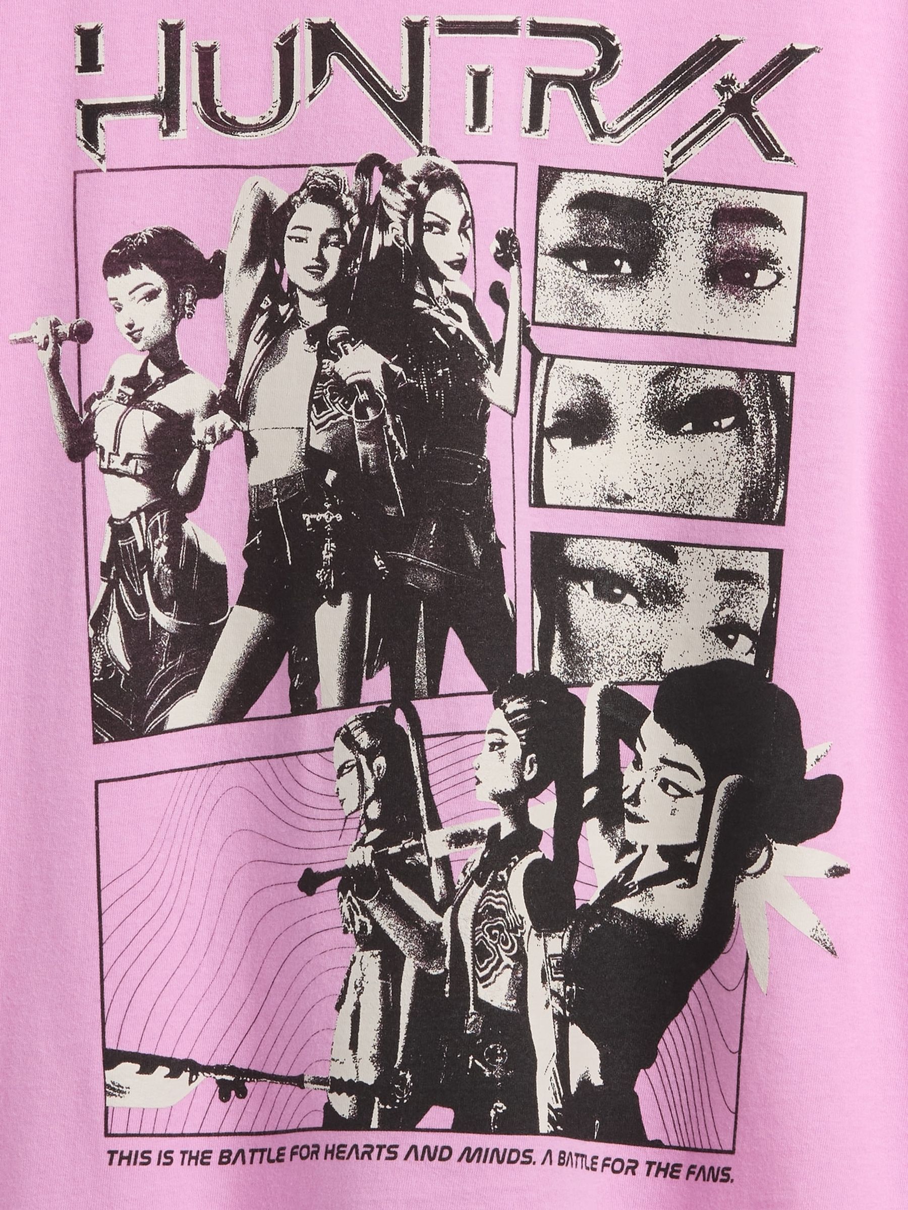 Pink K-Pop Demon Hunters Graphic Oversized T-Shirt - Image 4 of 4