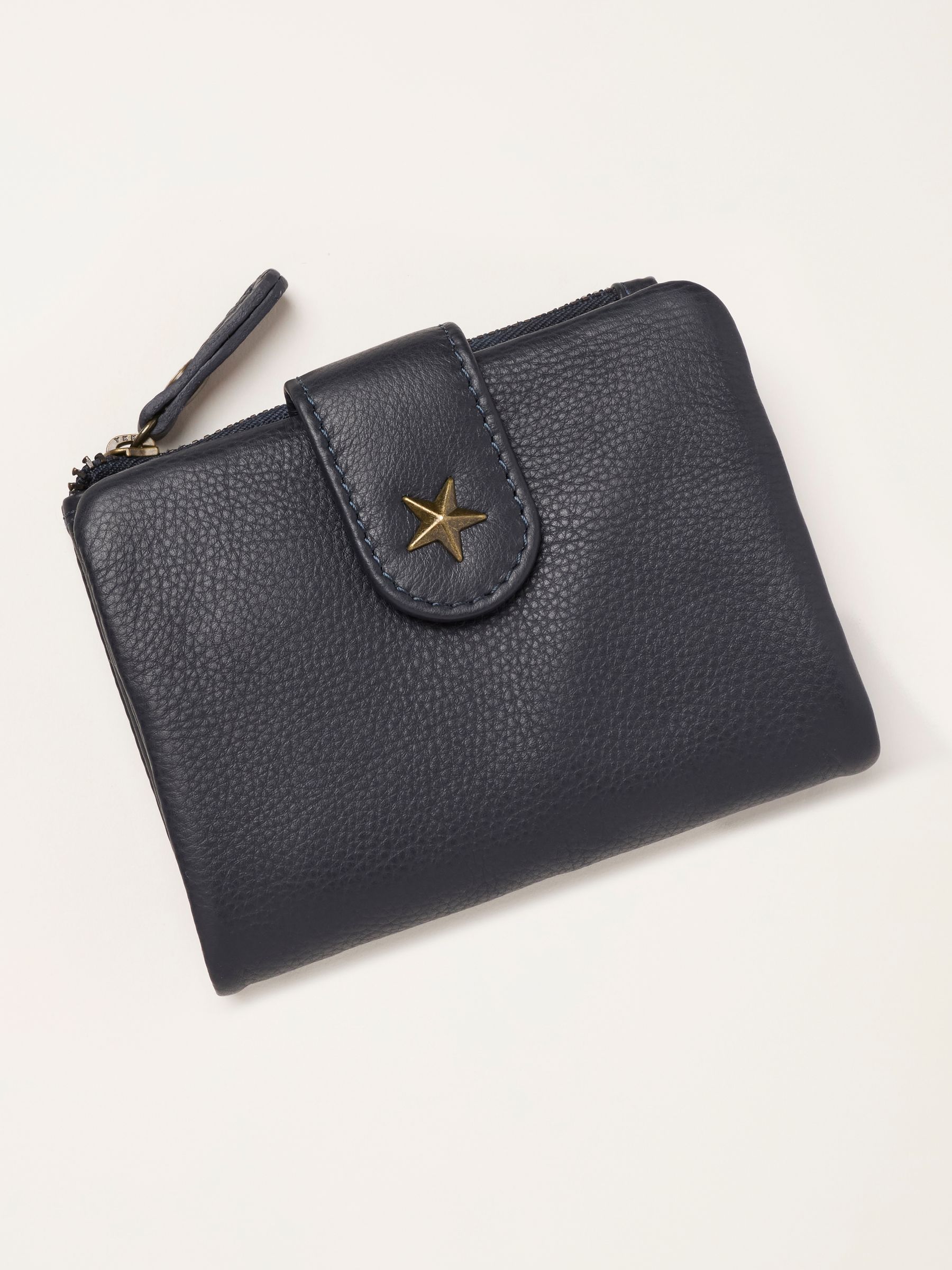 Navy Star Detail Leather Purse - Image 1 of 3
