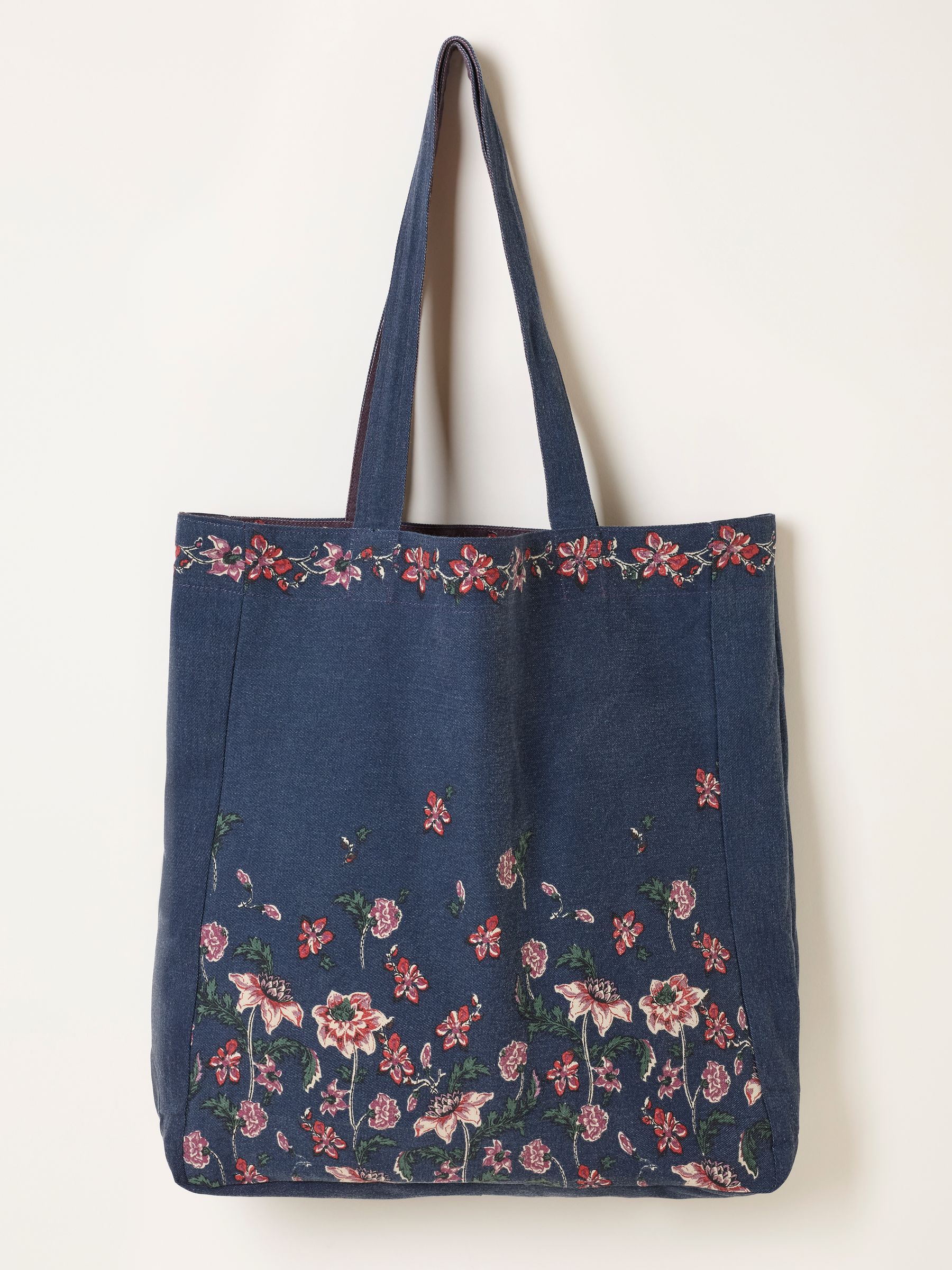 Navy Floral Reversible Tote Bag - Image 2 of 3