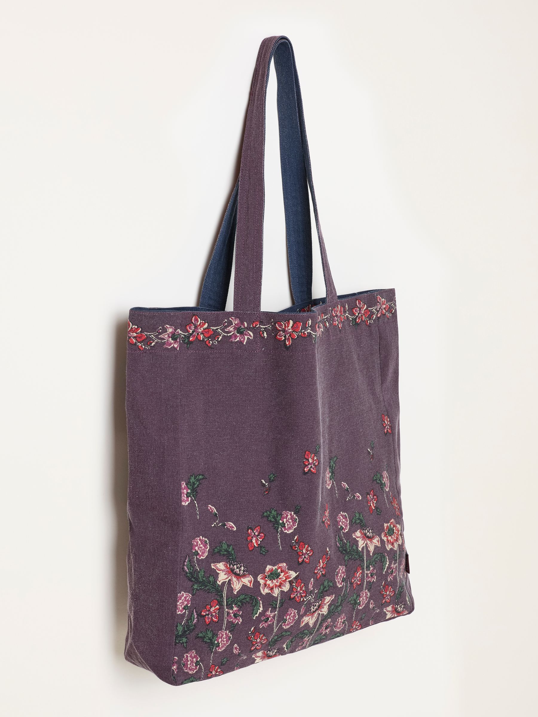 Navy Floral Reversible Tote Bag - Image 3 of 3