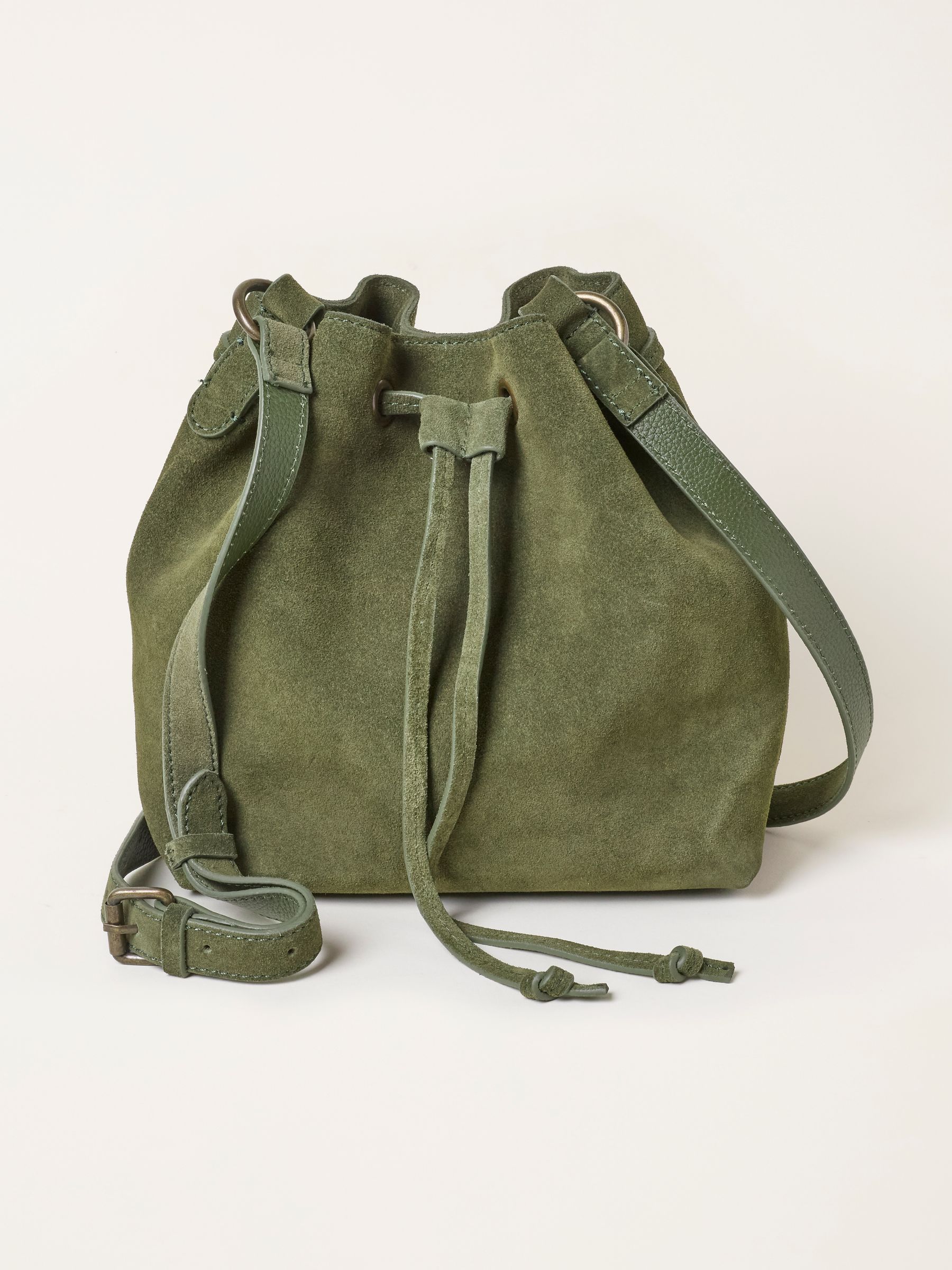 Amelia Green Suede Bucket Bag - Image 1 of 3
