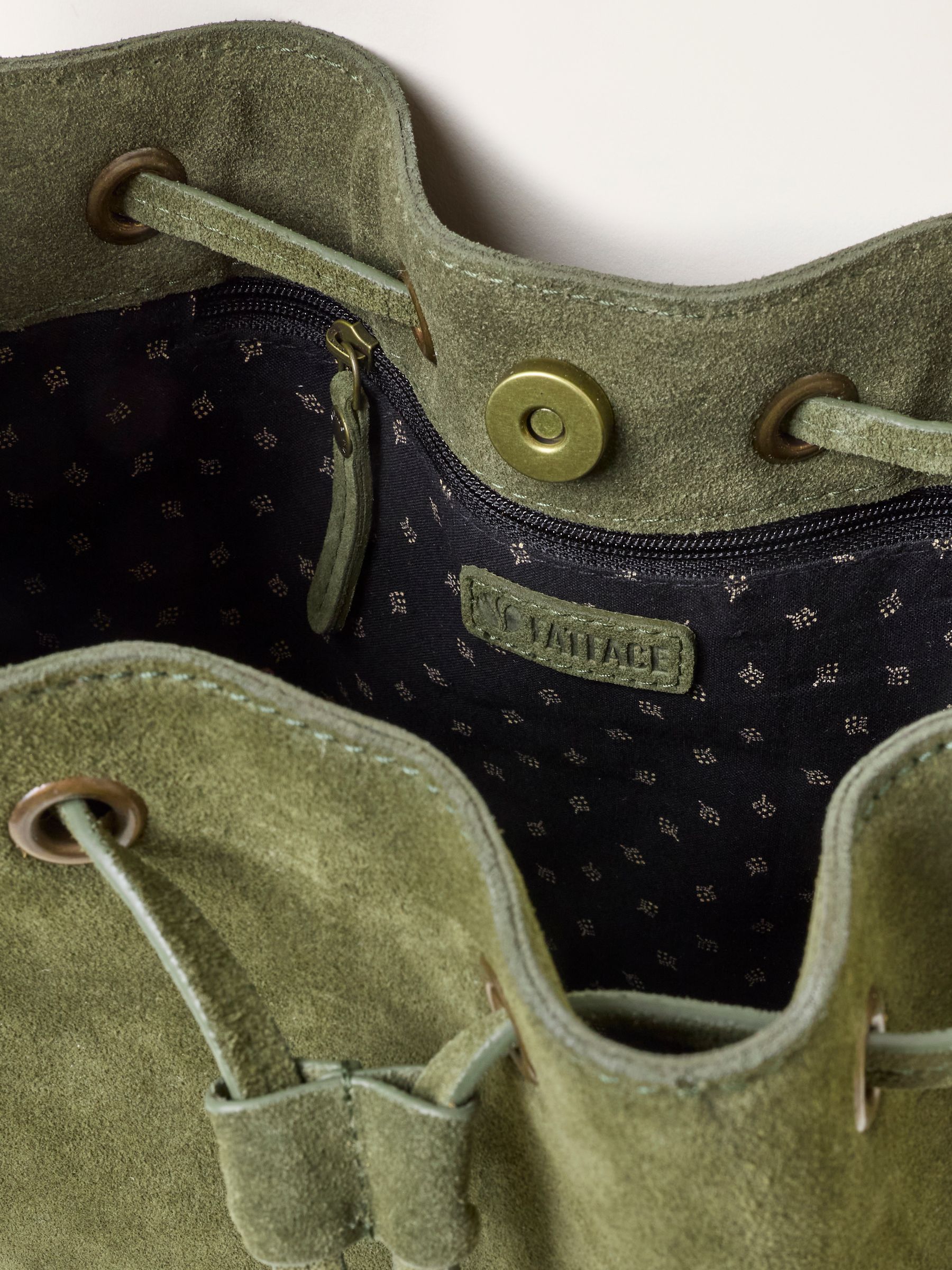 Amelia Green Suede Bucket Bag - Image 3 of 3