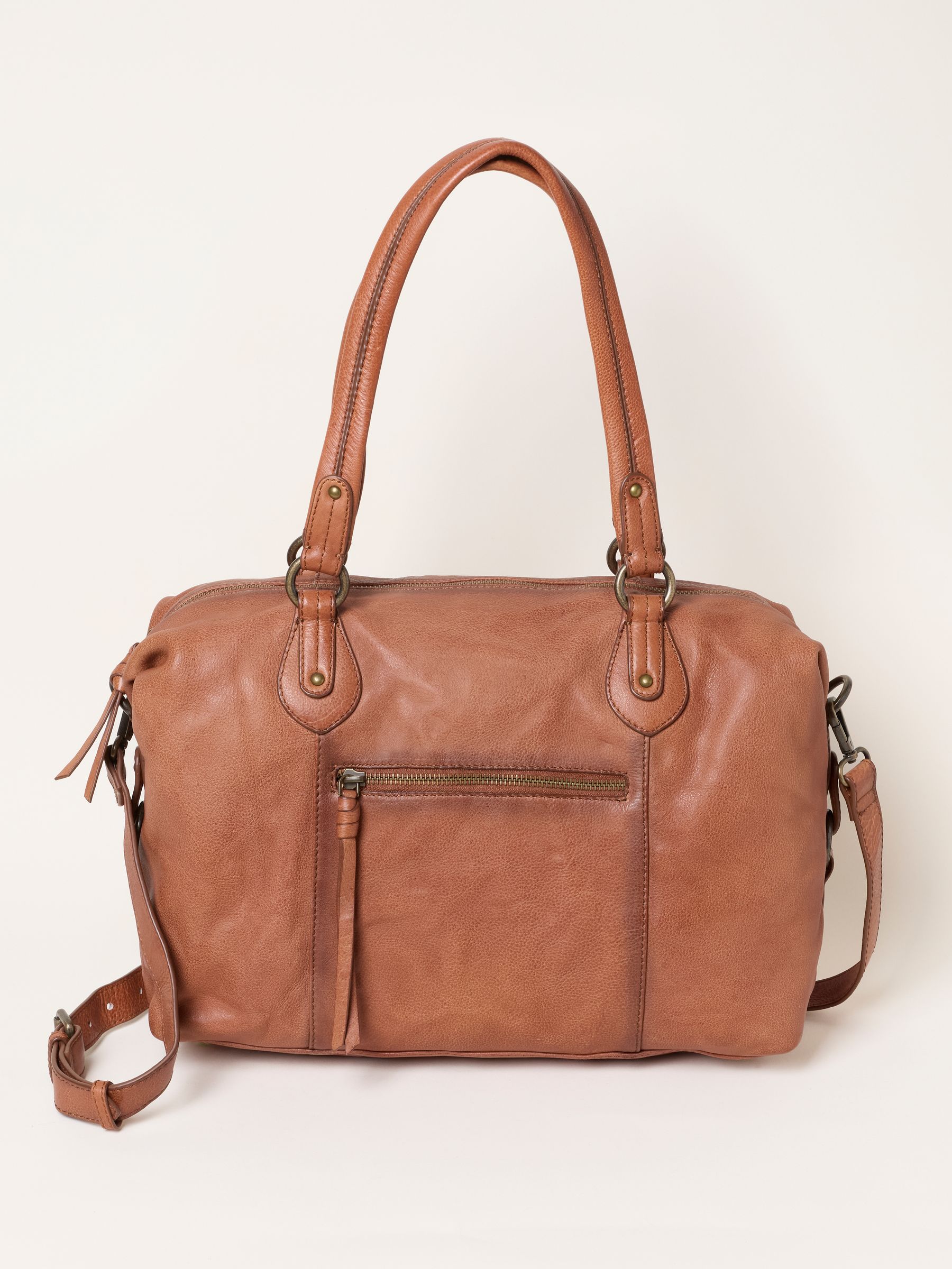 Chestnut Brown Leather Shoulder Bag - Image 1 of 3