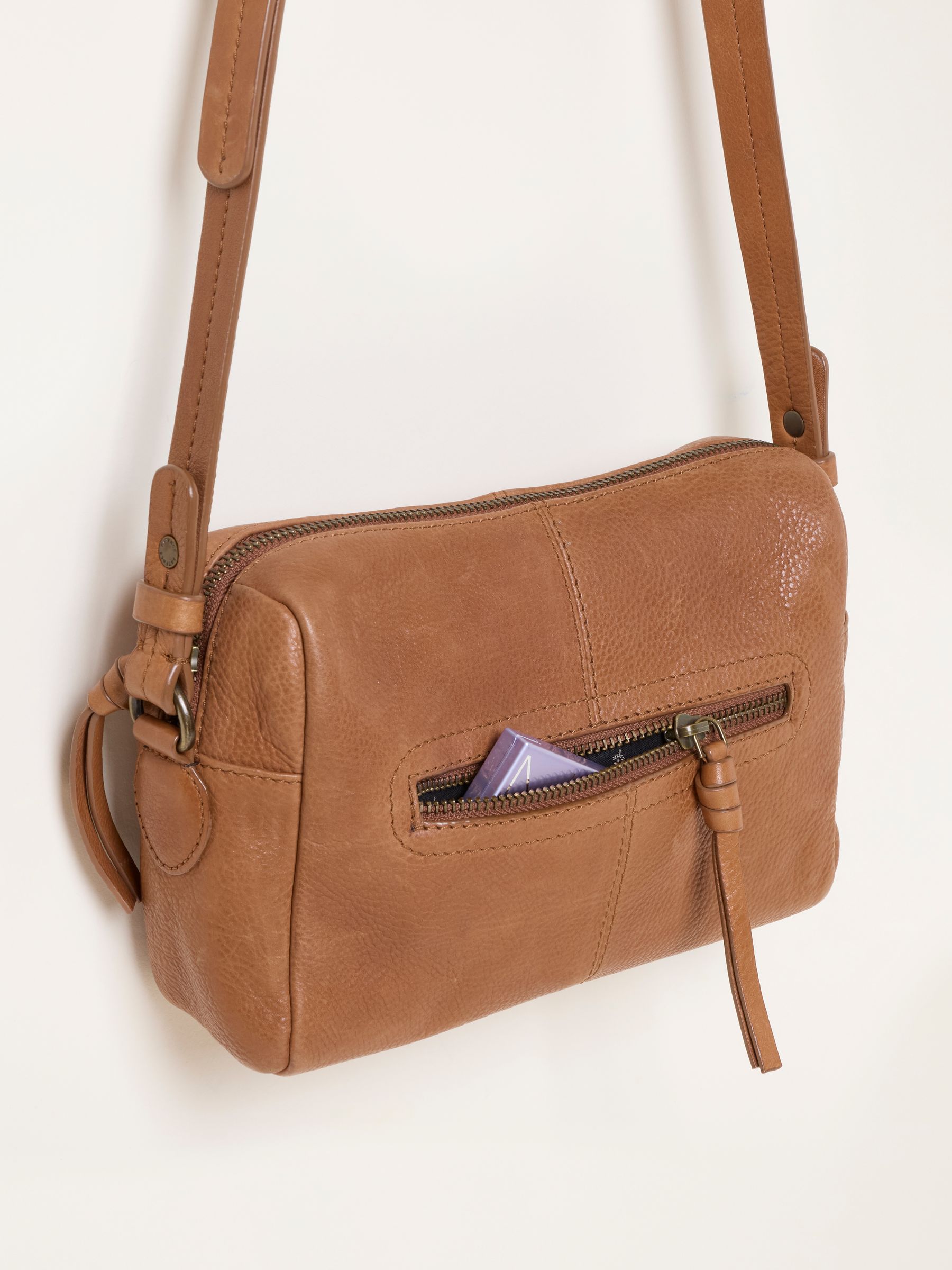 Chestnut Brown Maya Leather Crossbody Bag - Image 3 of 3