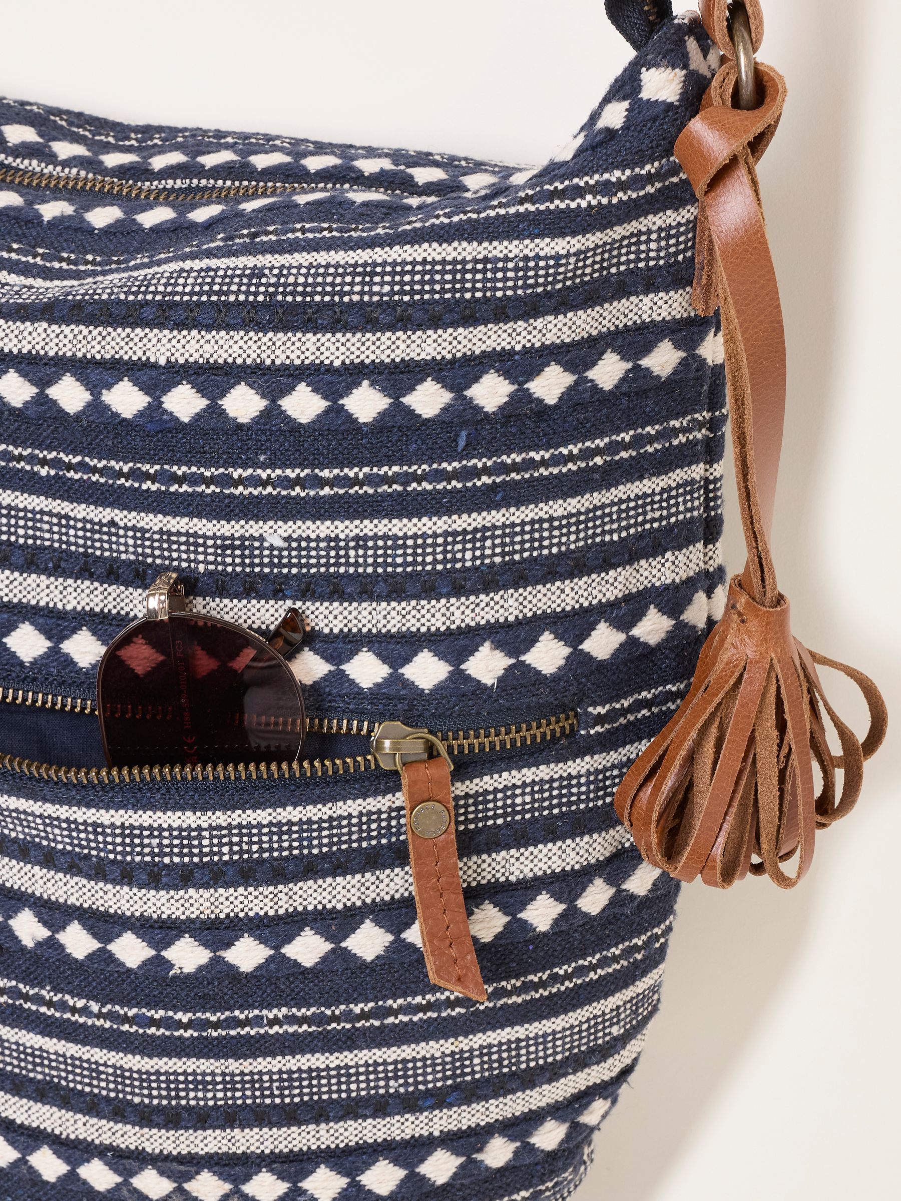 Navy Evalie Woven Crossbody Bag - Image 2 of 3 Navy Evalie Woven Crossbody Bag - Image 2 of 3