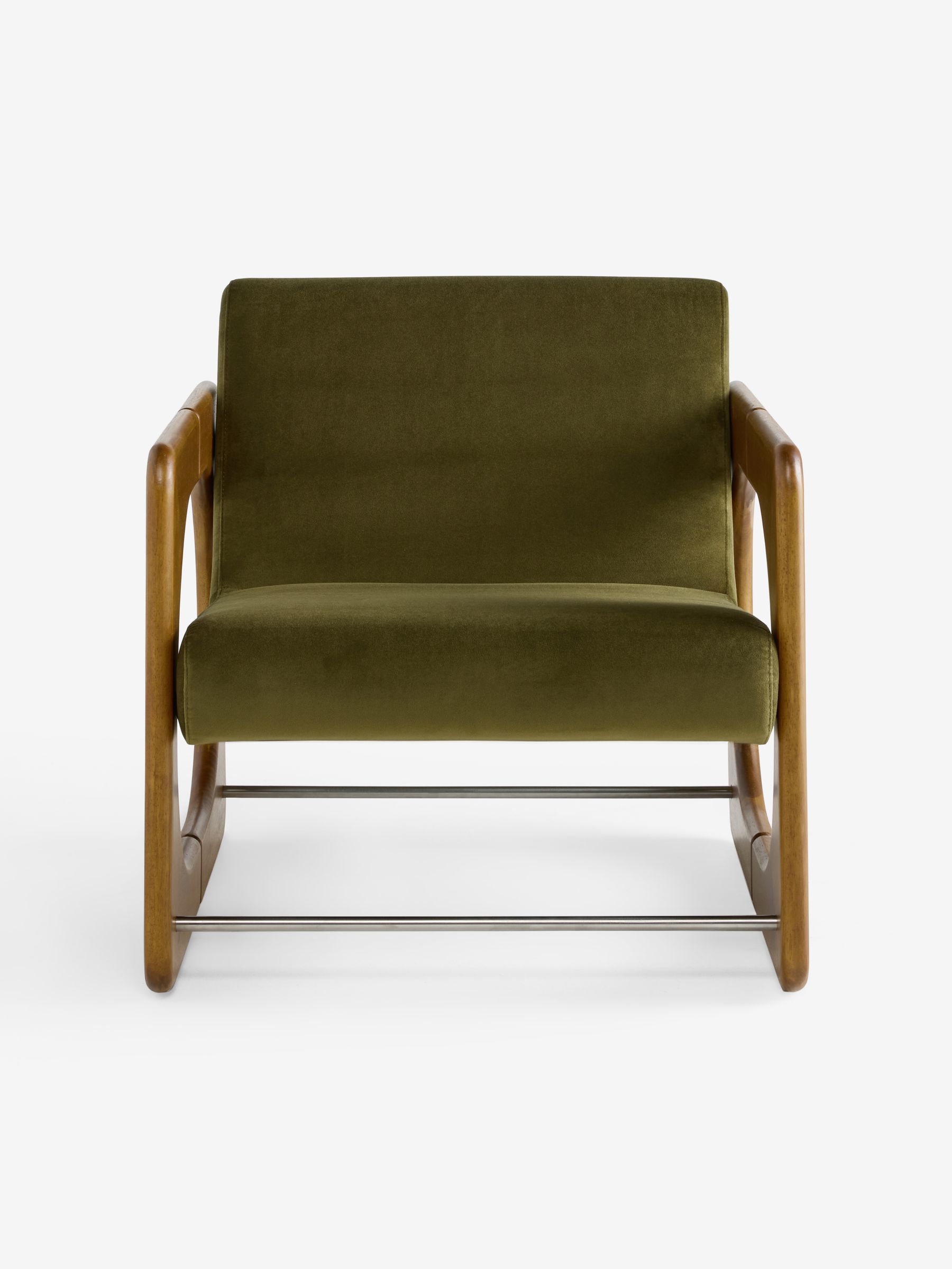 Dual Accent Chair in Olive Velvet - Image 4 of 5