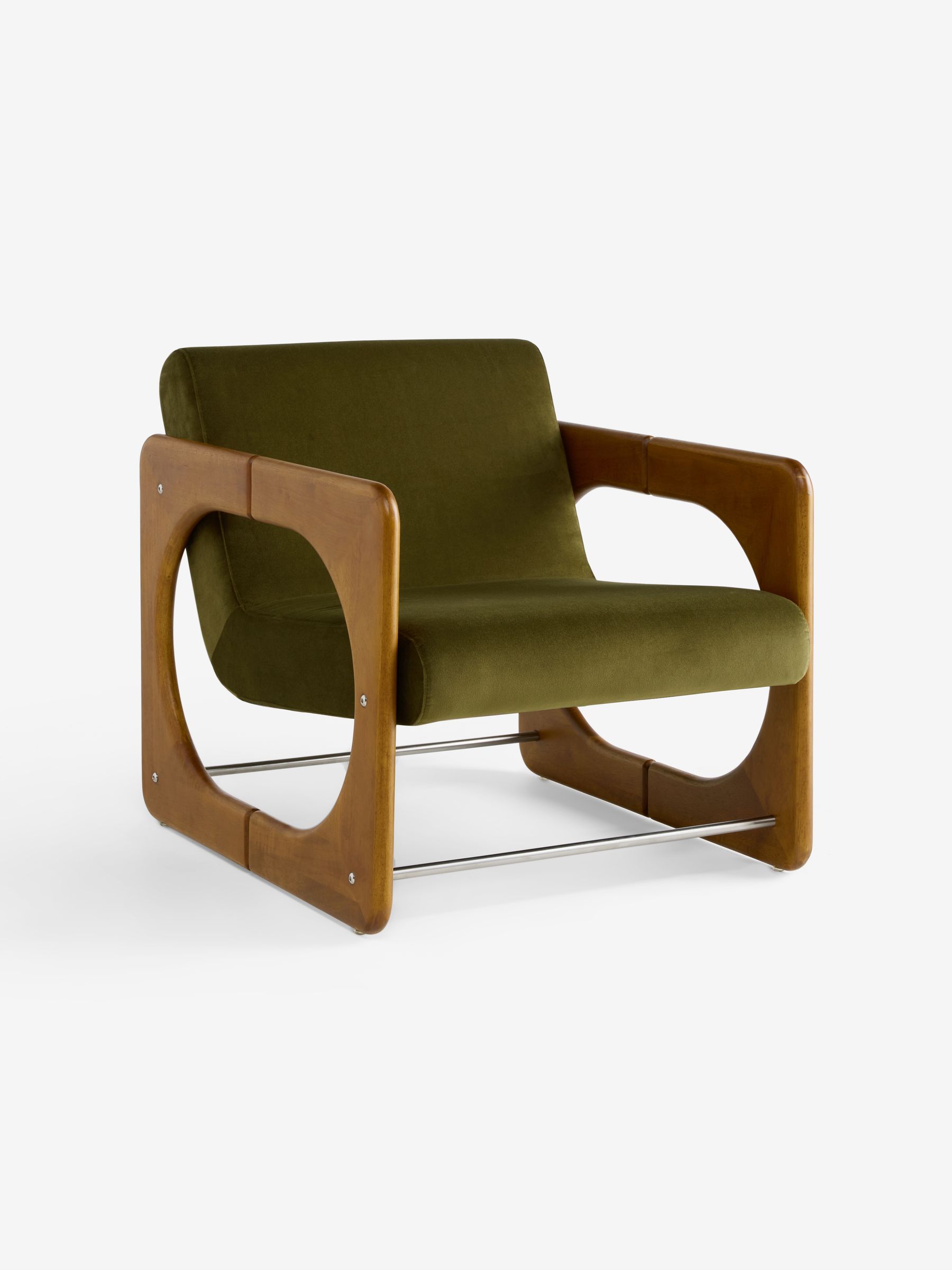 Dual Accent Chair in Olive Velvet - Image 5 of 5