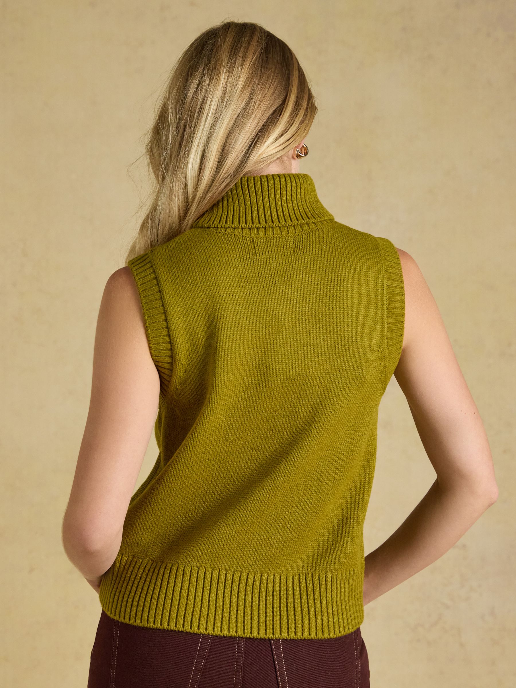 Olive Green Roll Neck Tank - Image 2 of 6