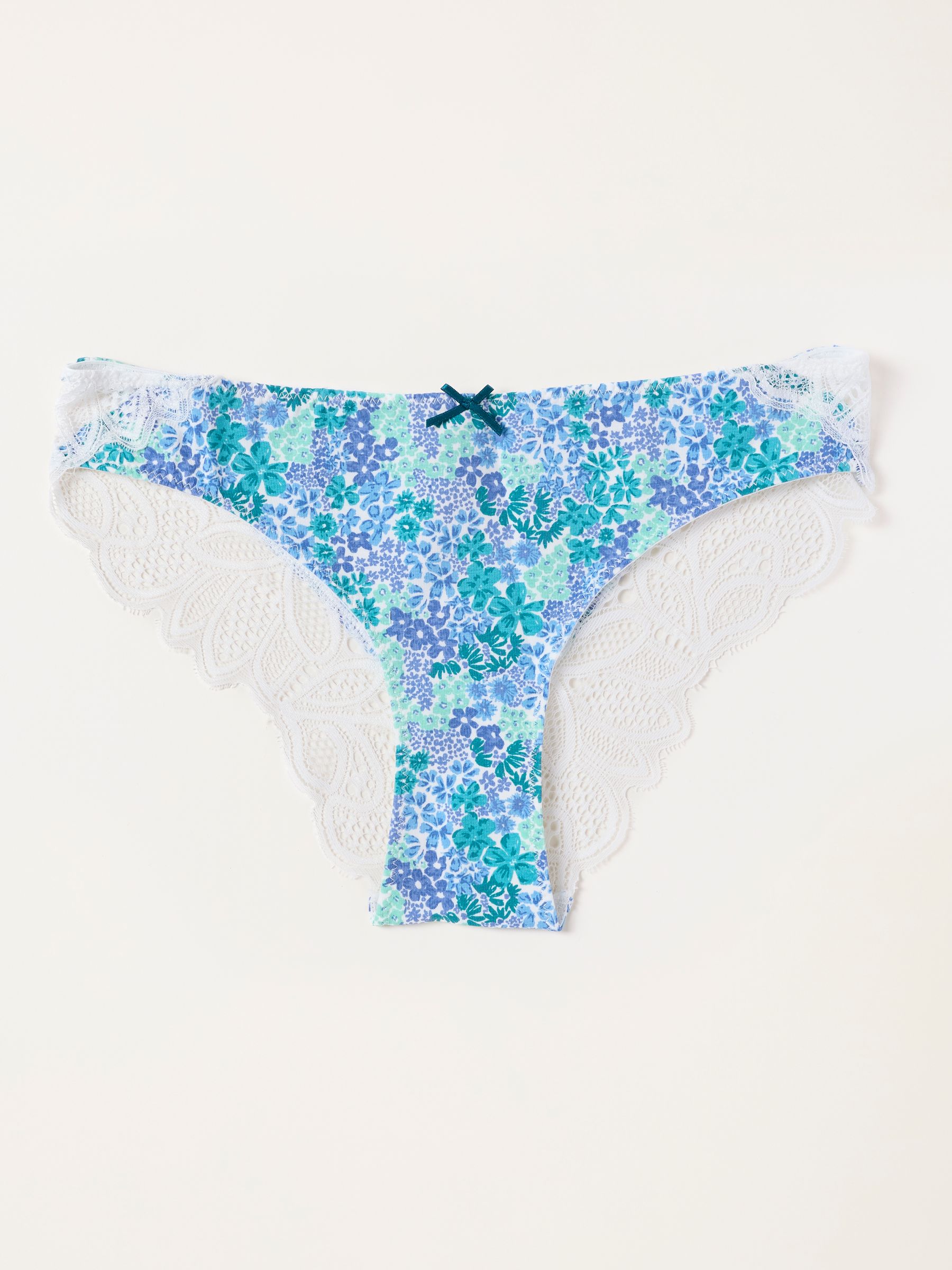 Blue Busy Bloom Brazillian Knickers - Image 1 of 2 Blue Busy Bloom Brazillian Knickers - Image 1 of 2