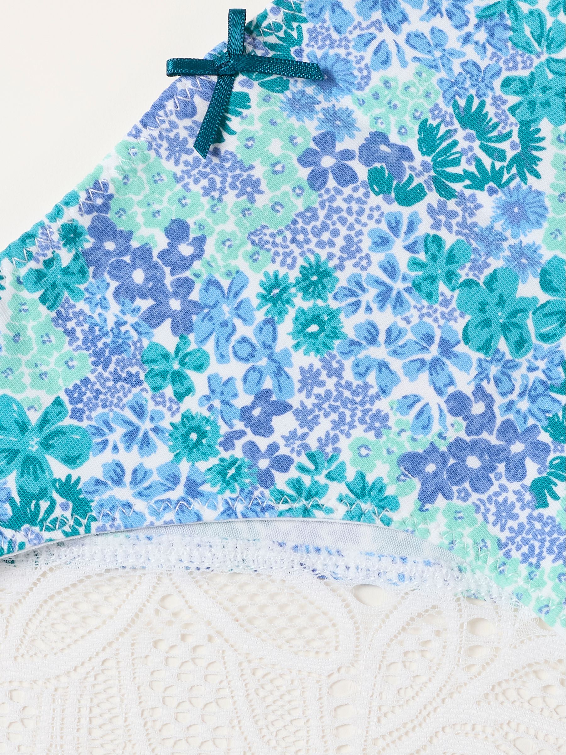 Blue Busy Bloom Brazillian Knickers - Image 2 of 2