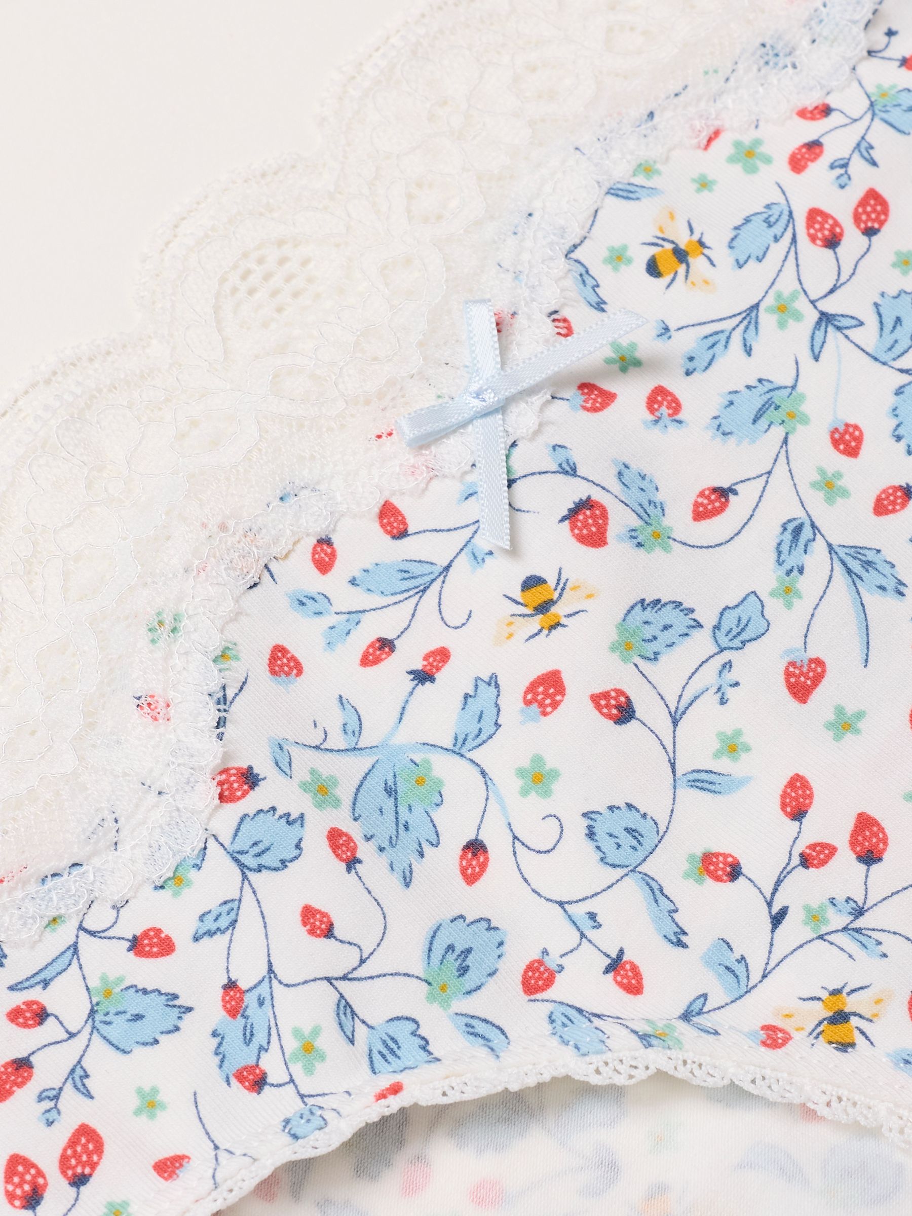 Ivory Strawberry Bee High Leg Knickers - Image 2 of 2