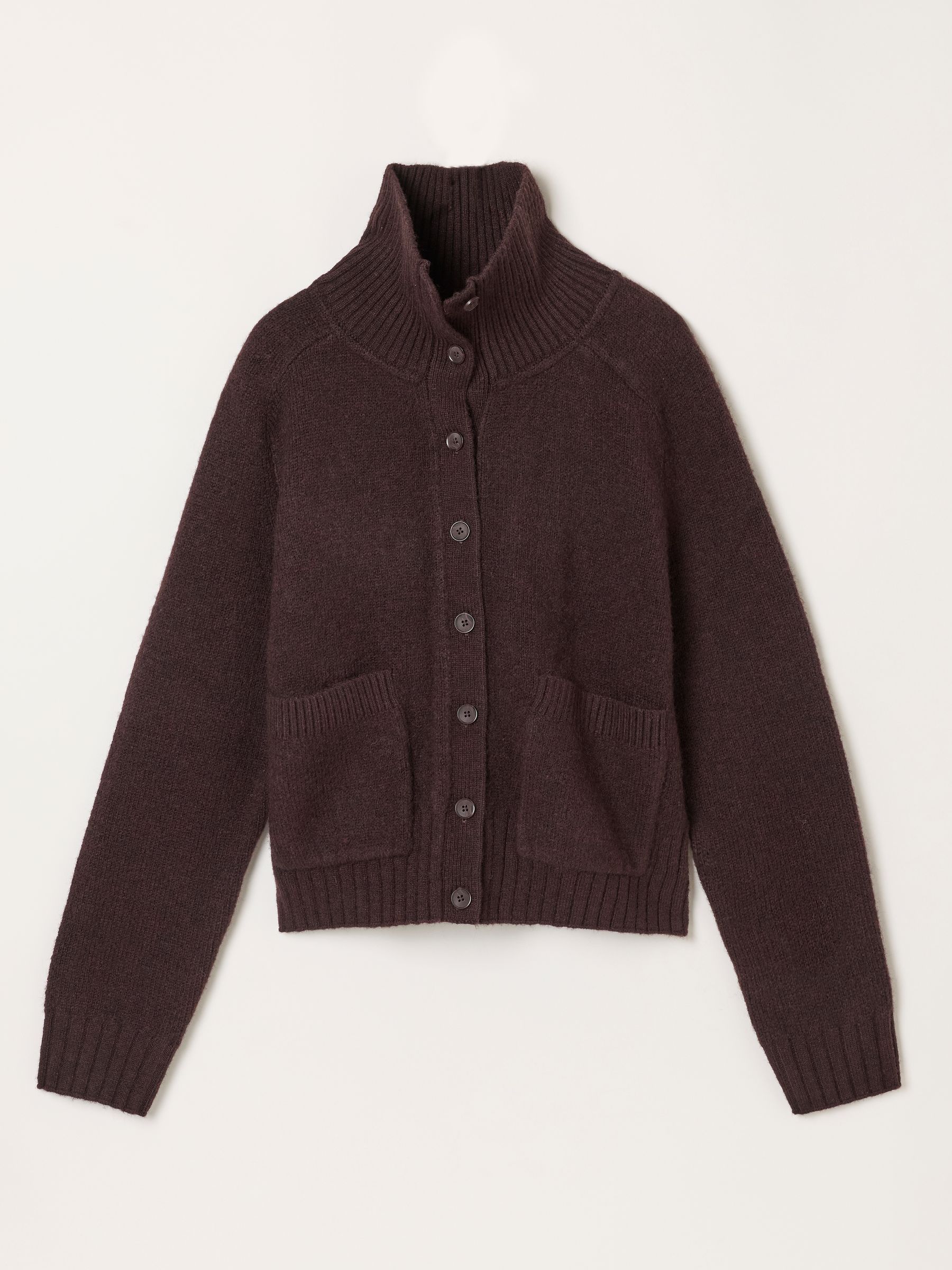 Freya Dark Red Funnel Neck Knitted Cardigan - Image 6 of 6 Freya Dark Red Funnel Neck Knitted Cardigan - Image 6 of 6