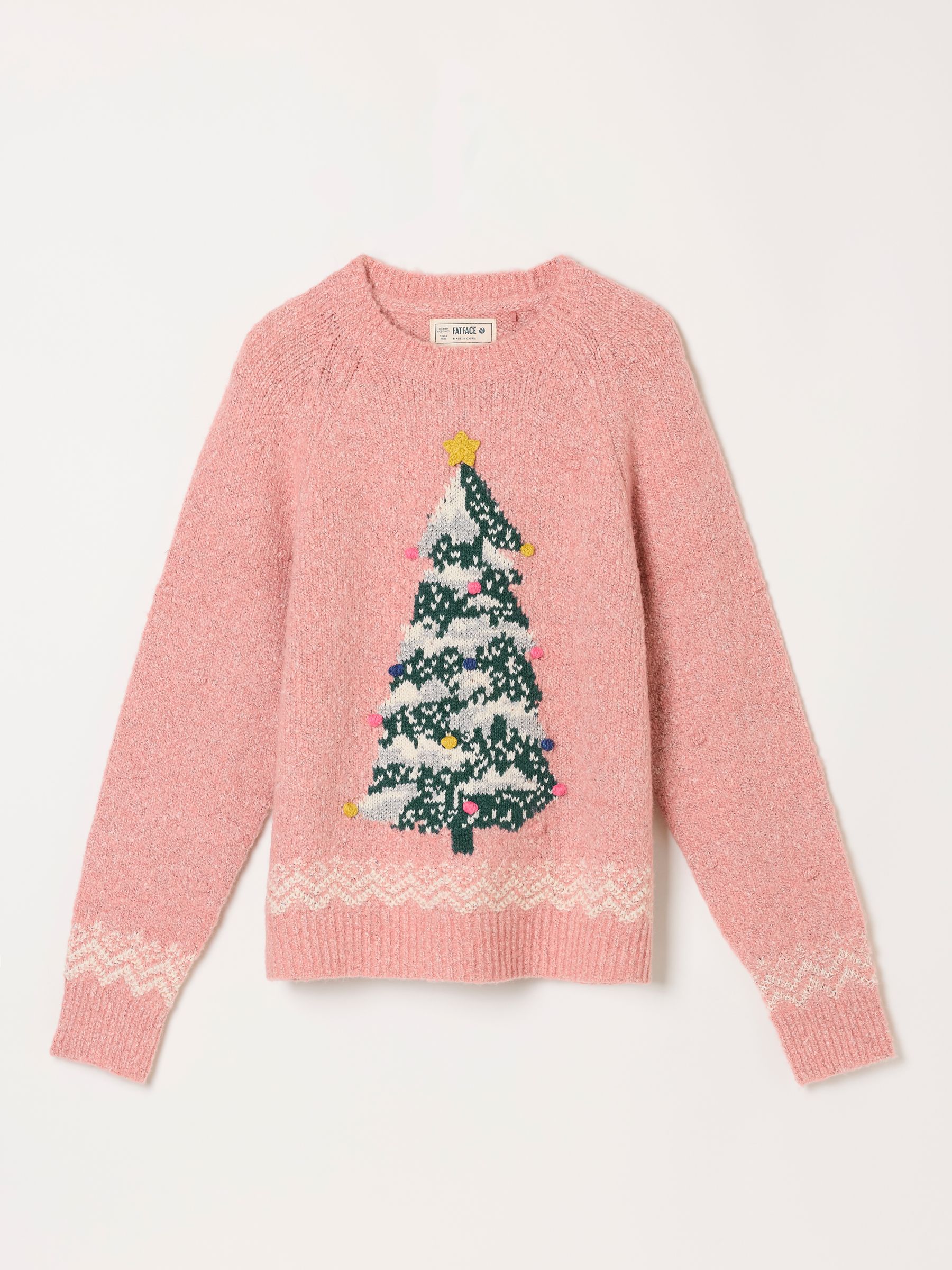 Pink Tree Graphic Crew Neck Christmas Jumper - Image 6 of 6