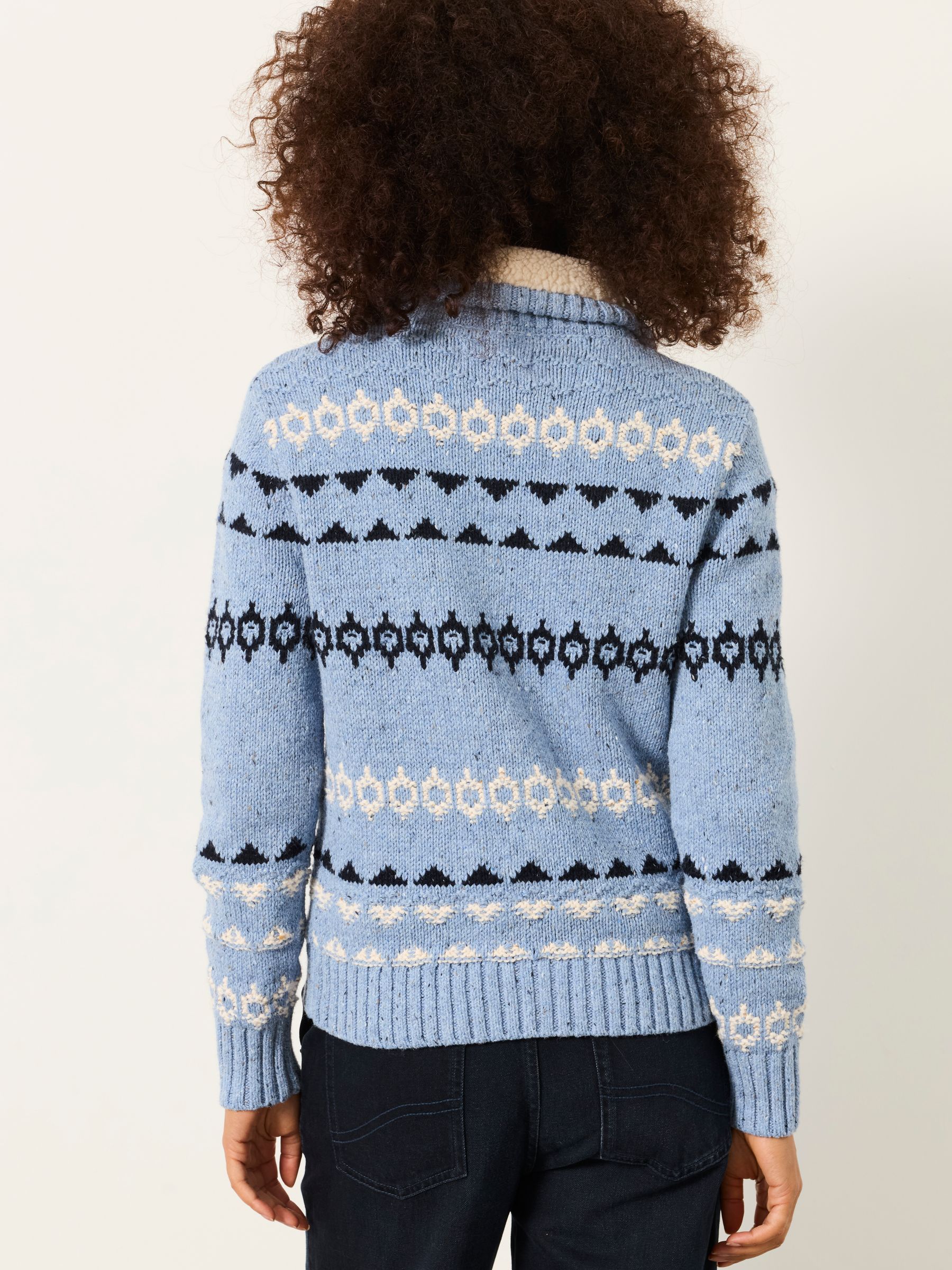 Pale Blue Rabbit Knitted Zip Through Cardigan - Image 2 of 6