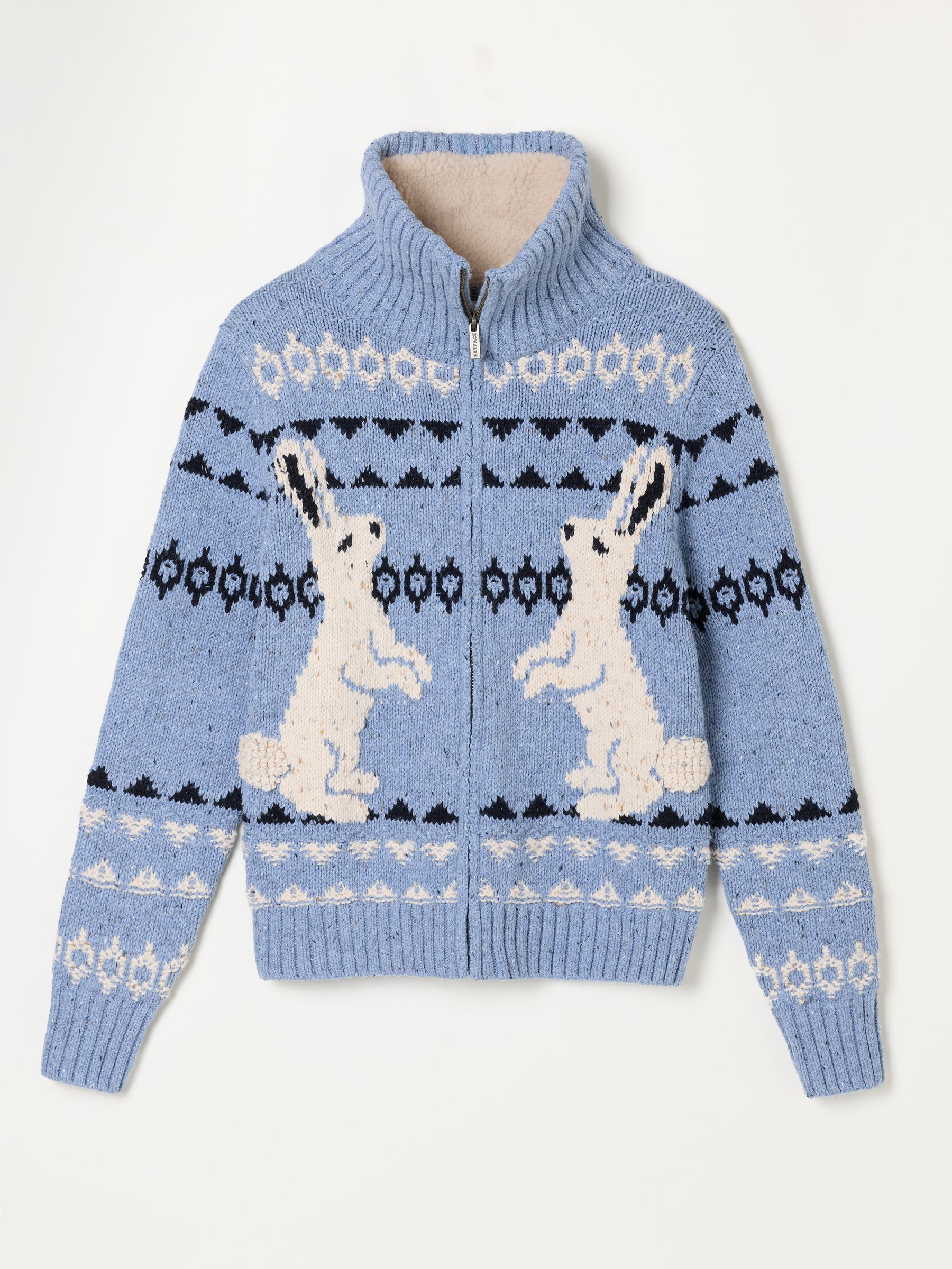 Pale Blue Rabbit Knitted Zip Through Cardigan - Image 6 of 6