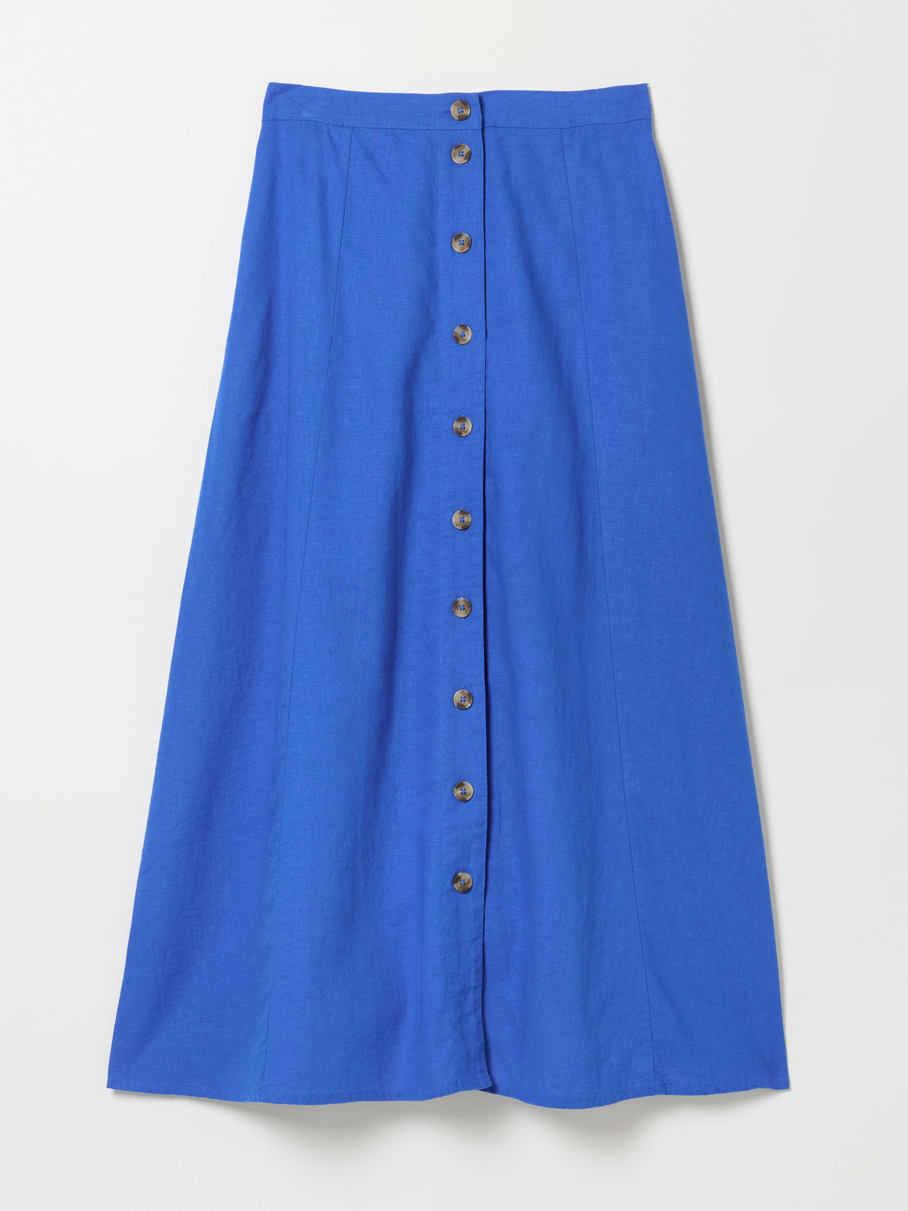 Issa Cobalt Blue Linen Midi Skirt - Image 6 of 6