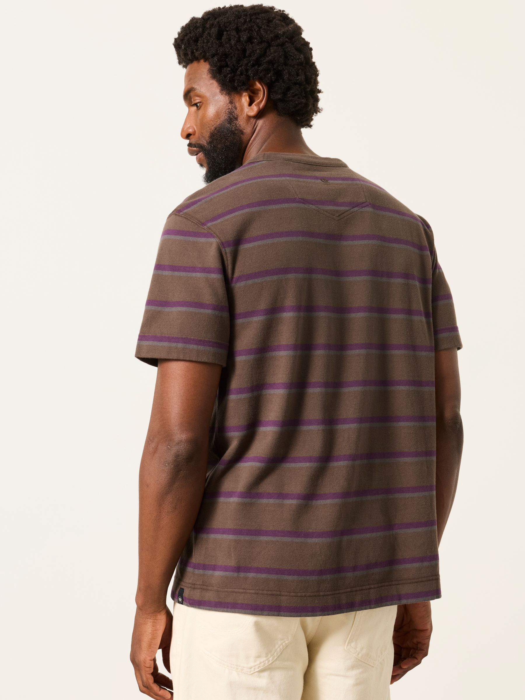 Chocolate Brown Short Sleeve Stripe T-Shirt - Image 2 of 6