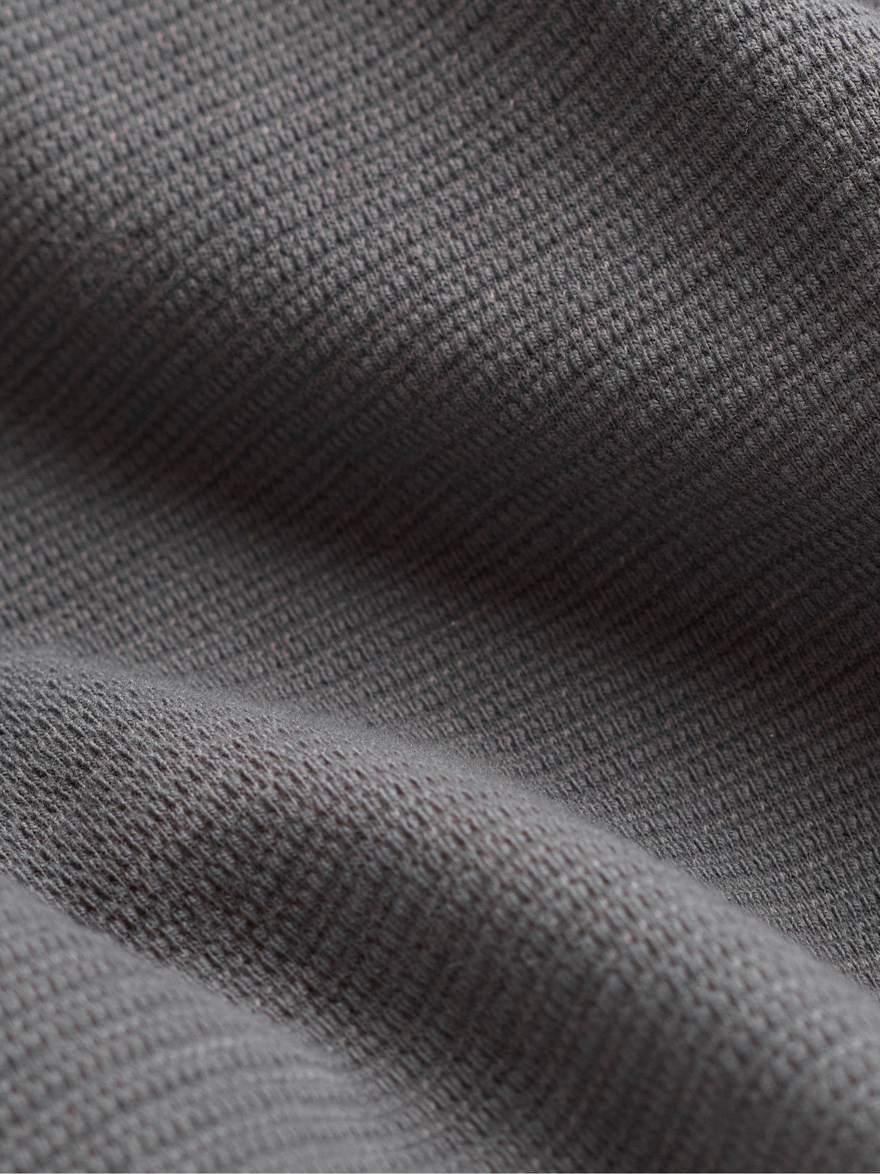 Henley Washed Black Long Sleeve Textured T-Shirt - Image 7 of 7