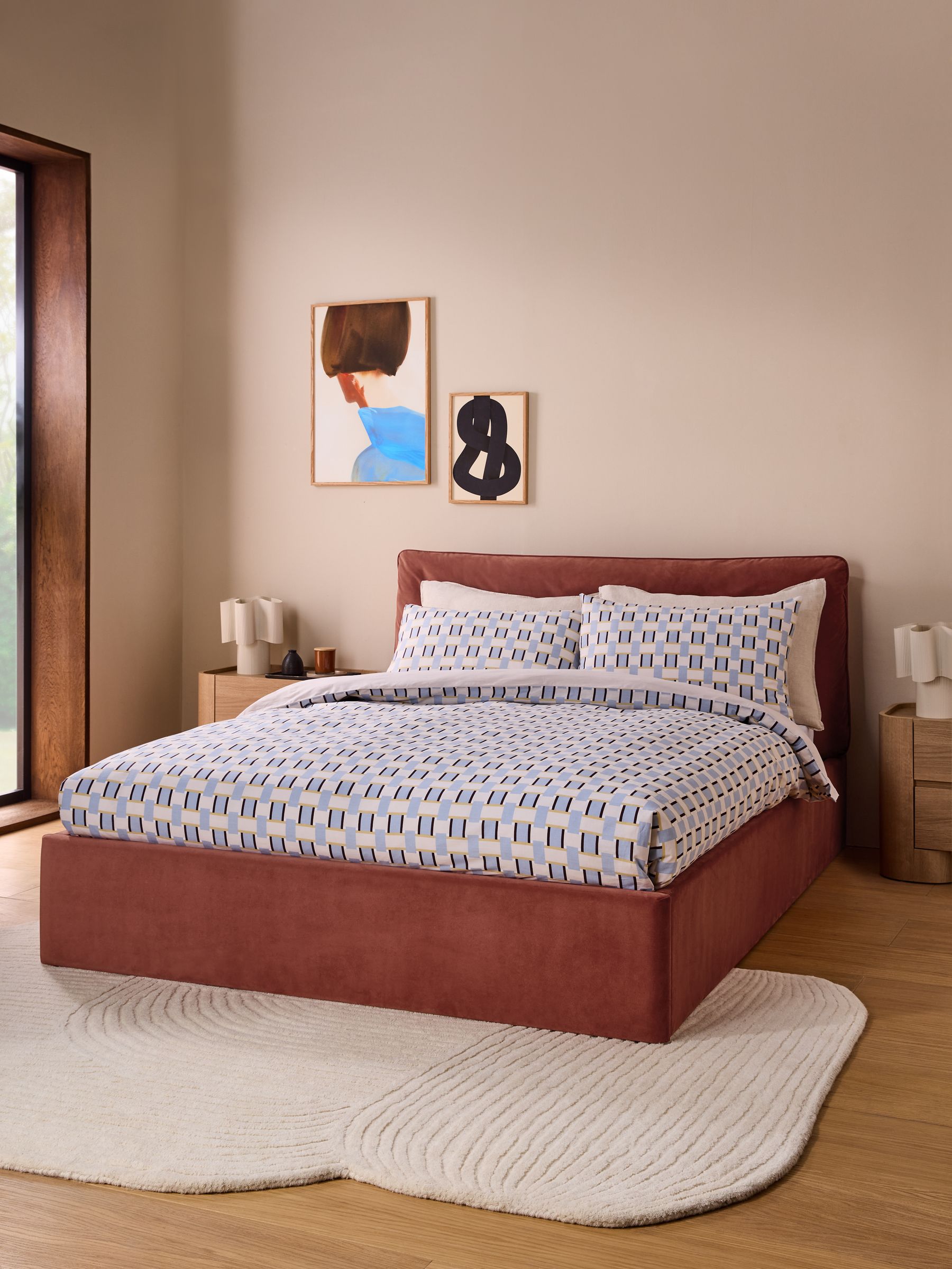 Harlow Ottoman Storage Bed in Brick Red Velvet - Image 1 of 6