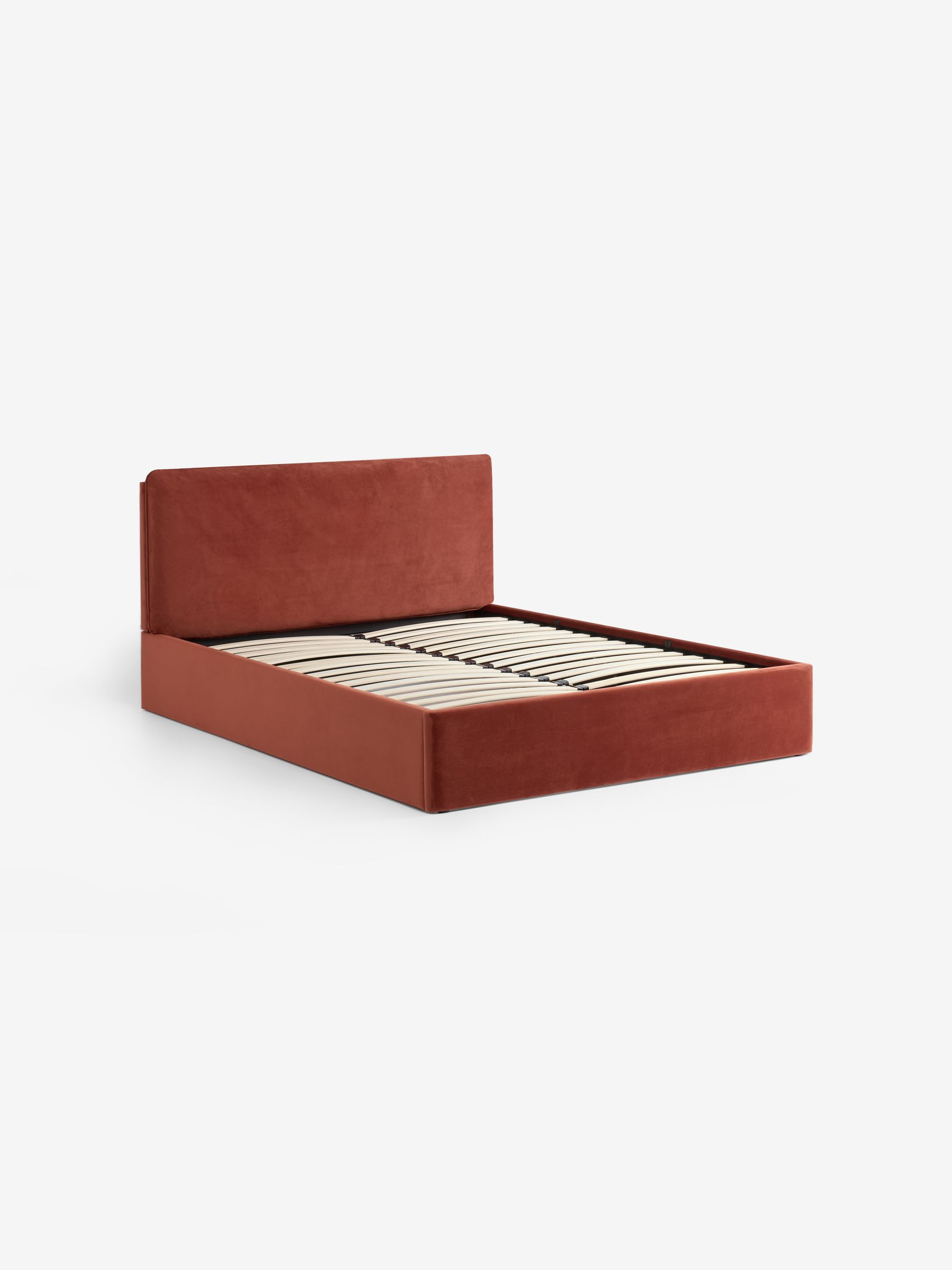 Harlow Ottoman Storage Bed in Brick Red Velvet - Image 4 of 6