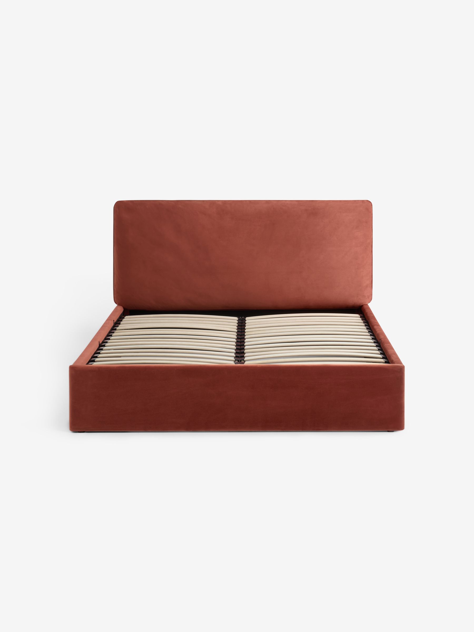 Harlow Ottoman Storage Bed in Brick Red Velvet - Image 5 of 6