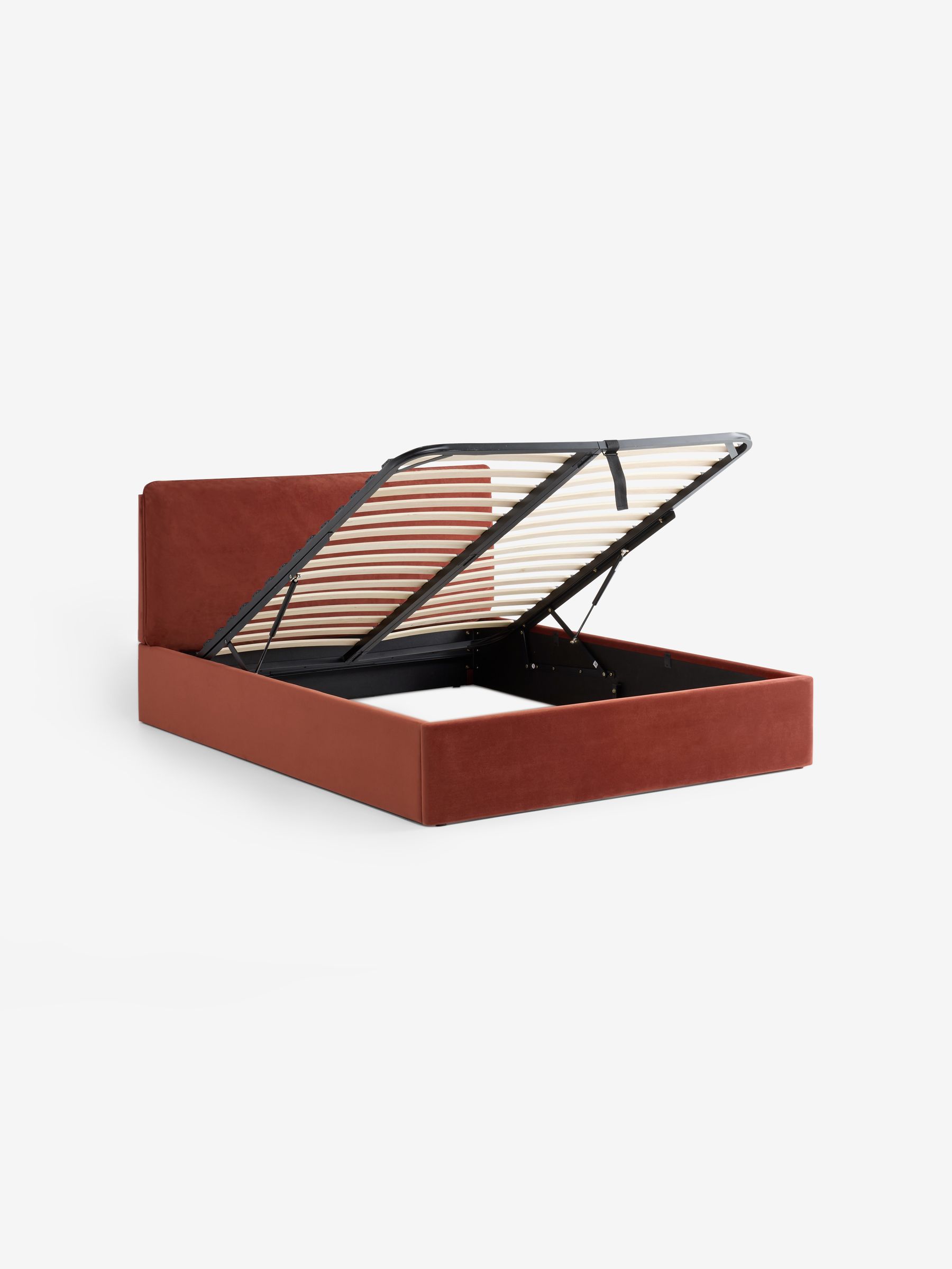 Harlow Ottoman Storage Bed in Brick Red Velvet - Image 6 of 6 Harlow Ottoman Storage Bed in Brick Red Velvet - Image 6 of 6