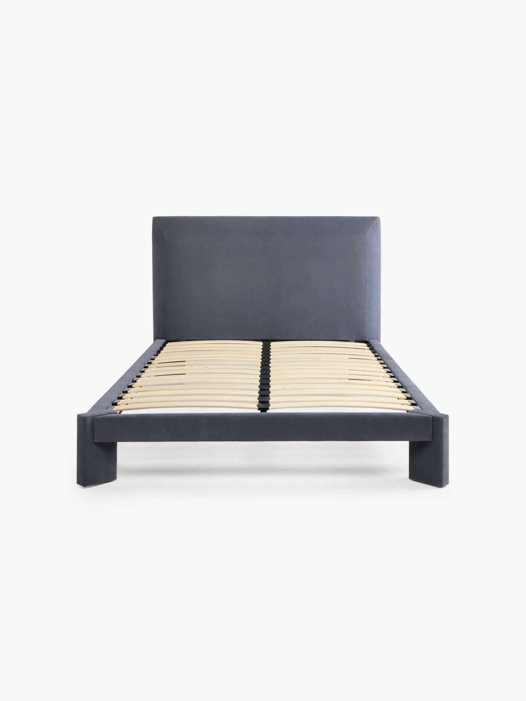 Kyna Bed in Navy Blue Brushed Plain - Image 4 of 5