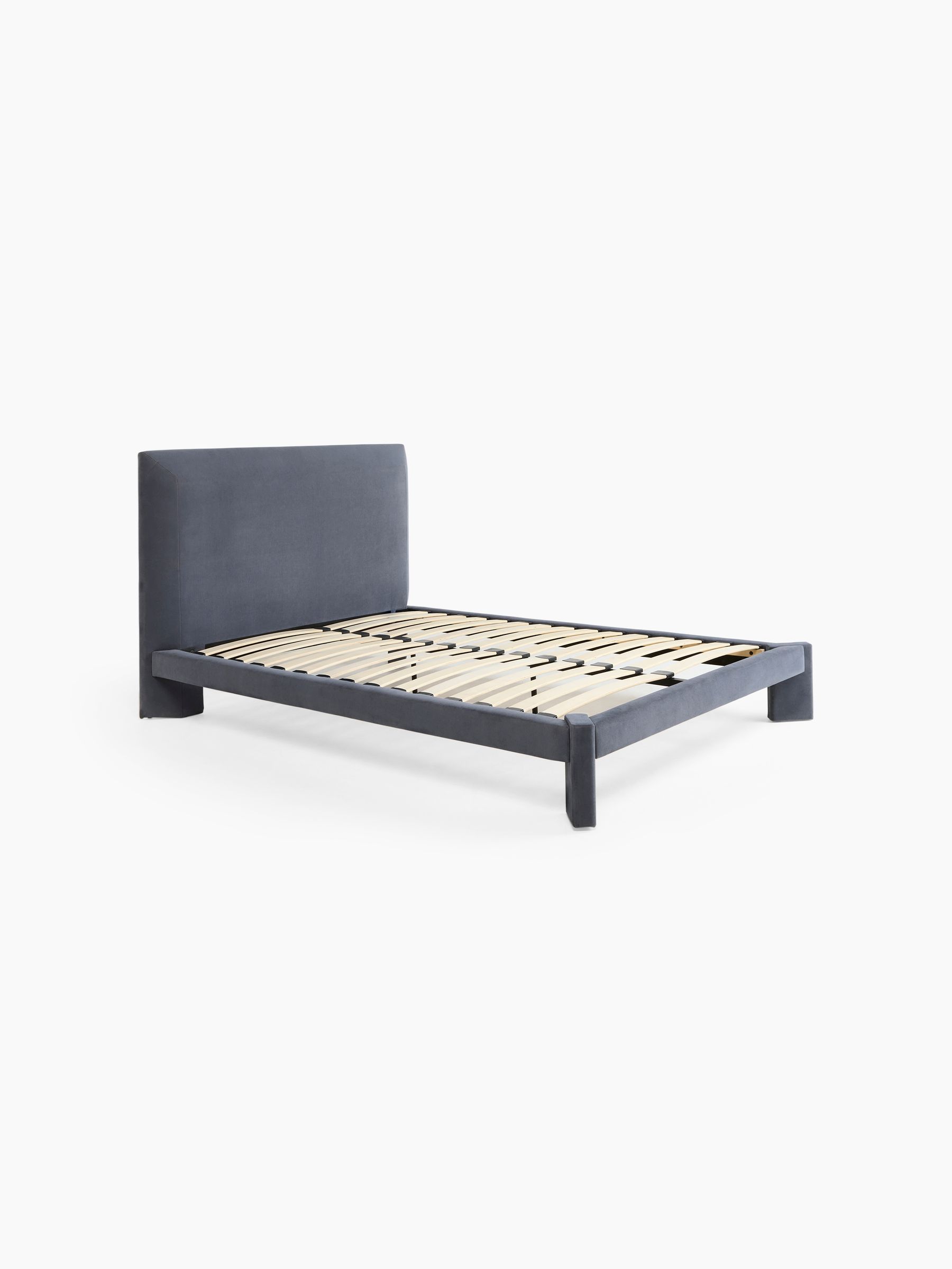 Kyna Bed in Navy Blue Brushed Plain - Image 6 of 6