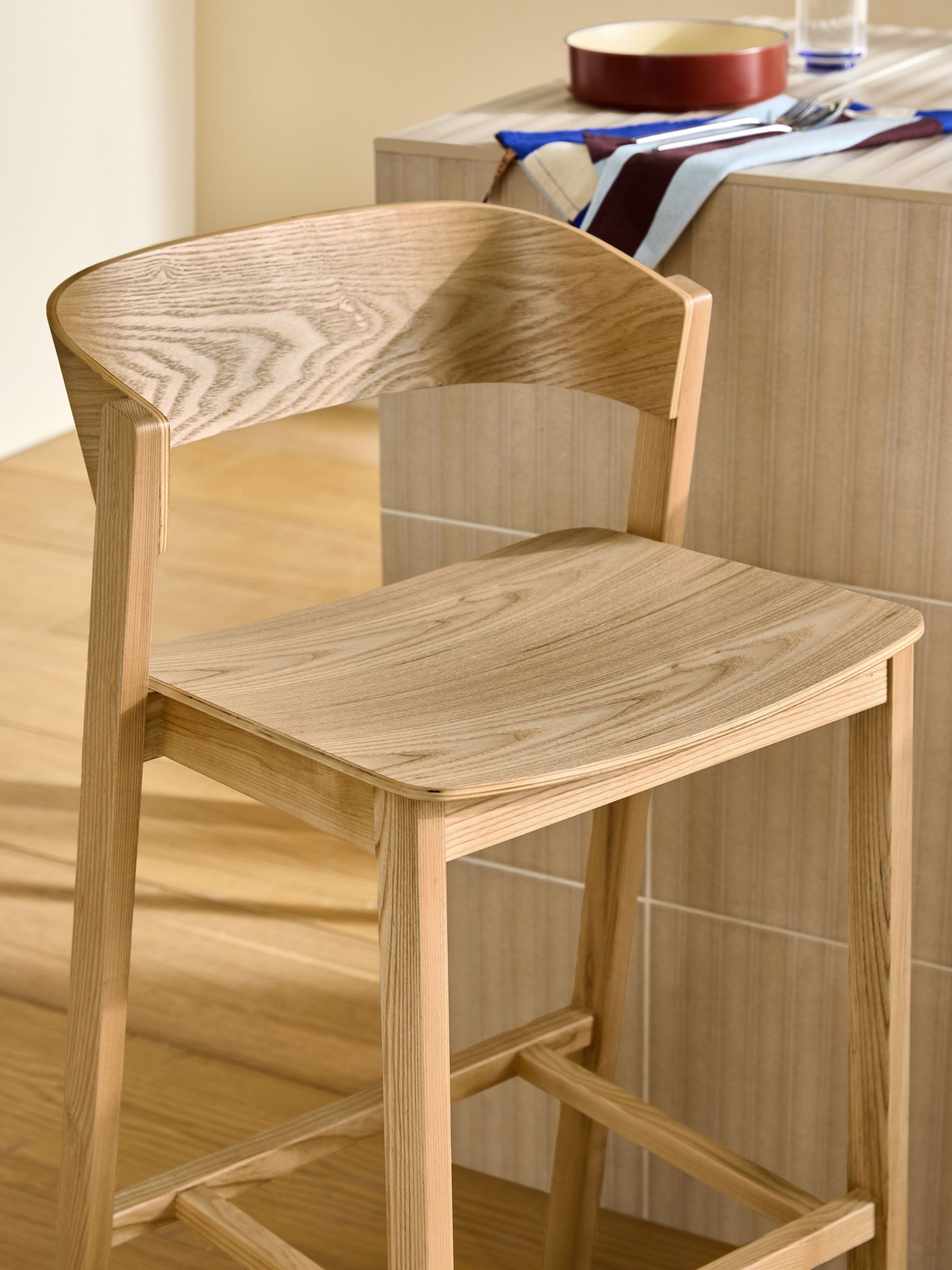 Aster Bar Stool in Natural Ash - Image 3 of 5