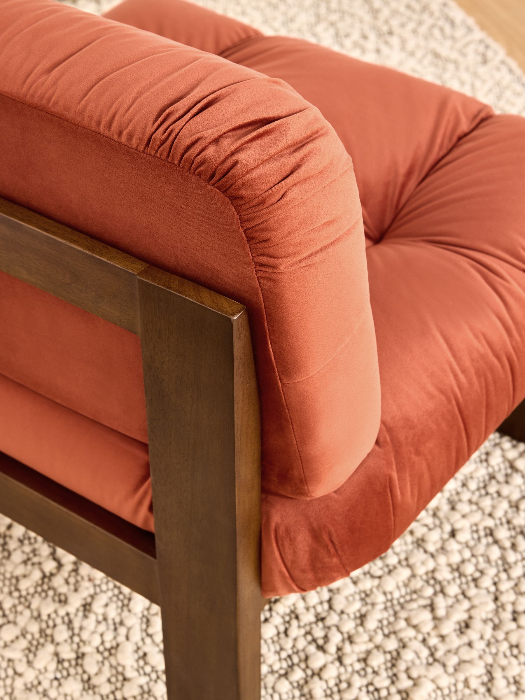 Fran Accent Chair in Brick Red Velvet - Image 3 of 5