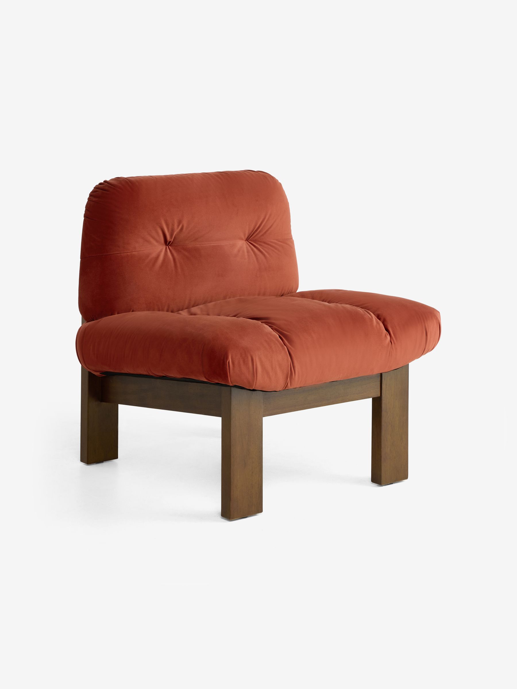 Fran Accent Chair in Brick Red Velvet - Image 4 of 5