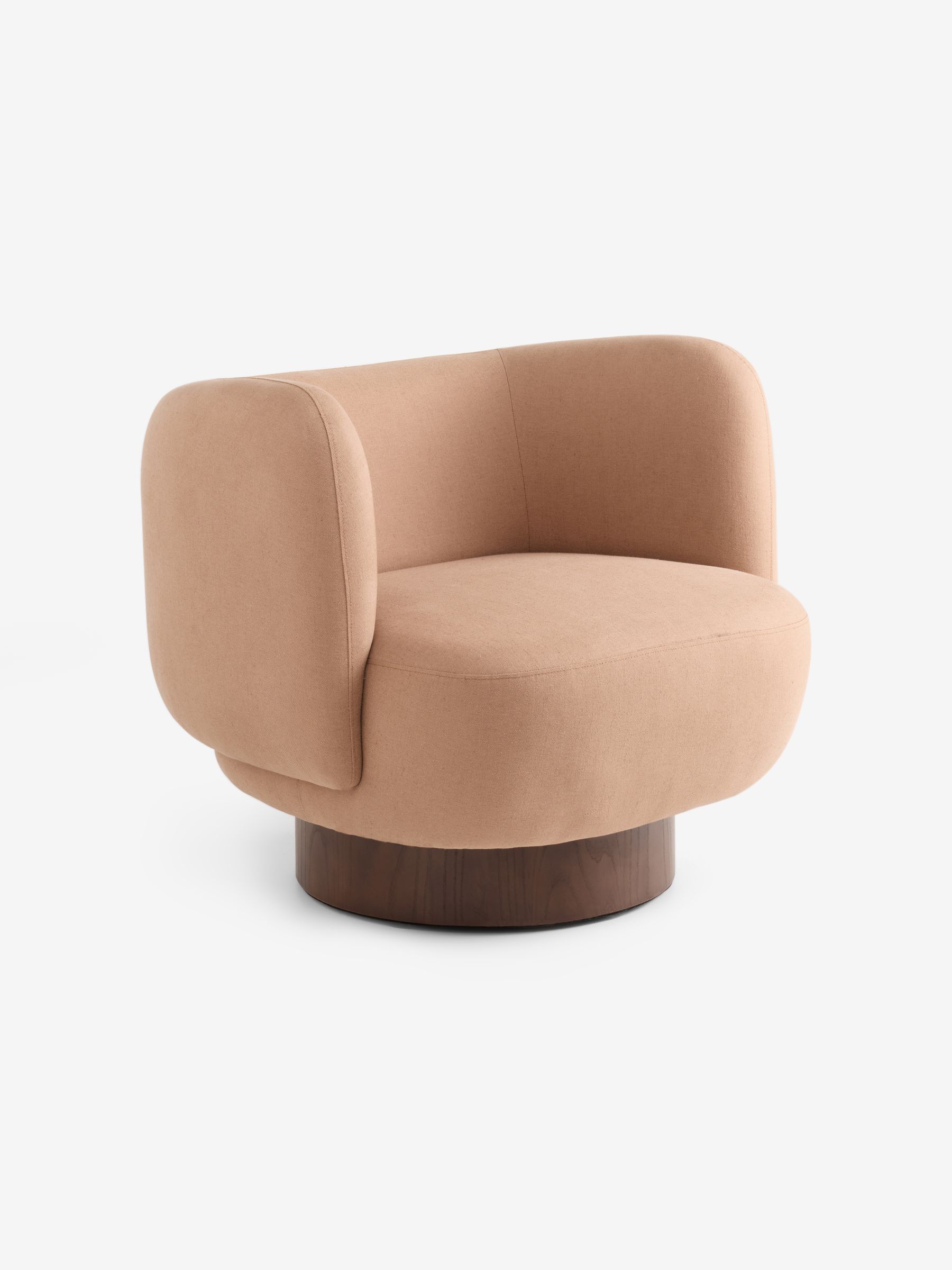 Novara Swivel Accent Chair in Cotton Linen Blend Tea Rose Pink - Image 4 of 5