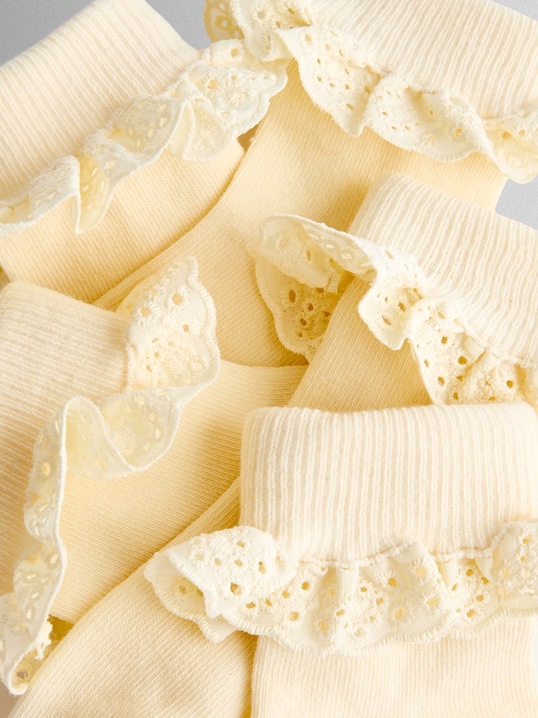 Cream 5-Pack Frill Socks - Image 4 of 4