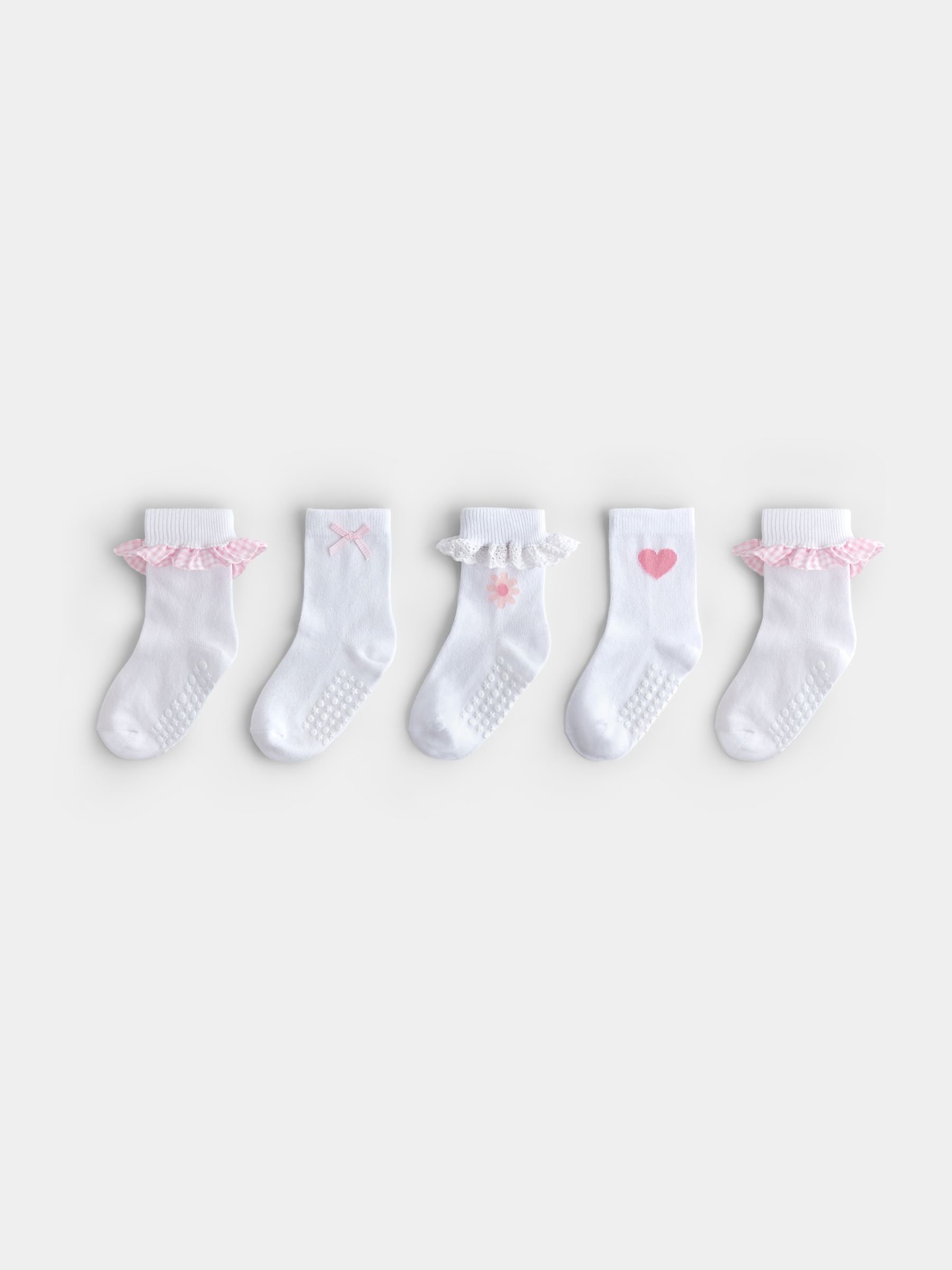 Pure White 5-Pack Frill Bow Socks - Image 1 of 7