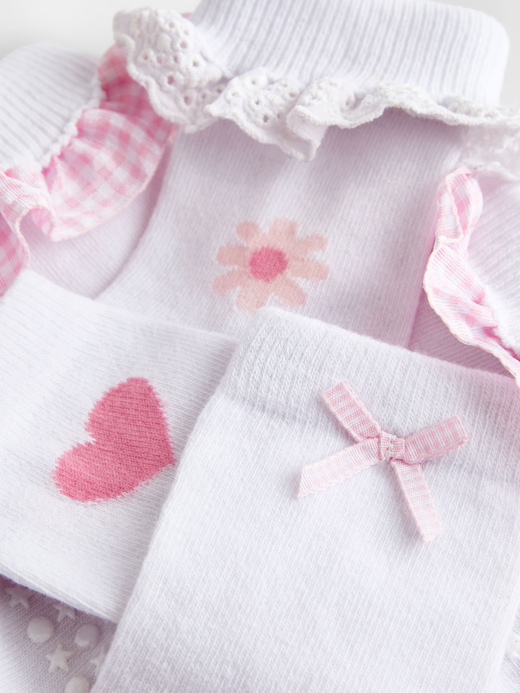 Pure White 5-Pack Frill Bow Socks - Image 7 of 7