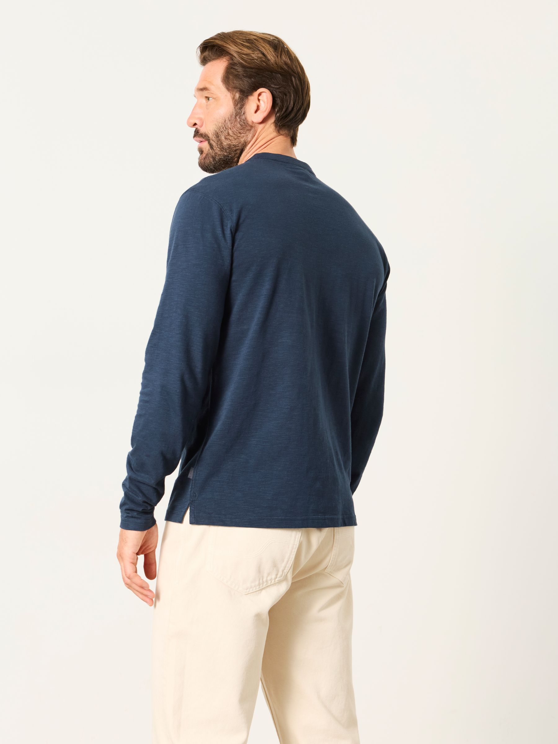 Henley Navy Long Sleeve Woodside T-Shirt - Image 2 of 6 Henley Navy Long Sleeve Woodside T-Shirt - Image 2 of 6