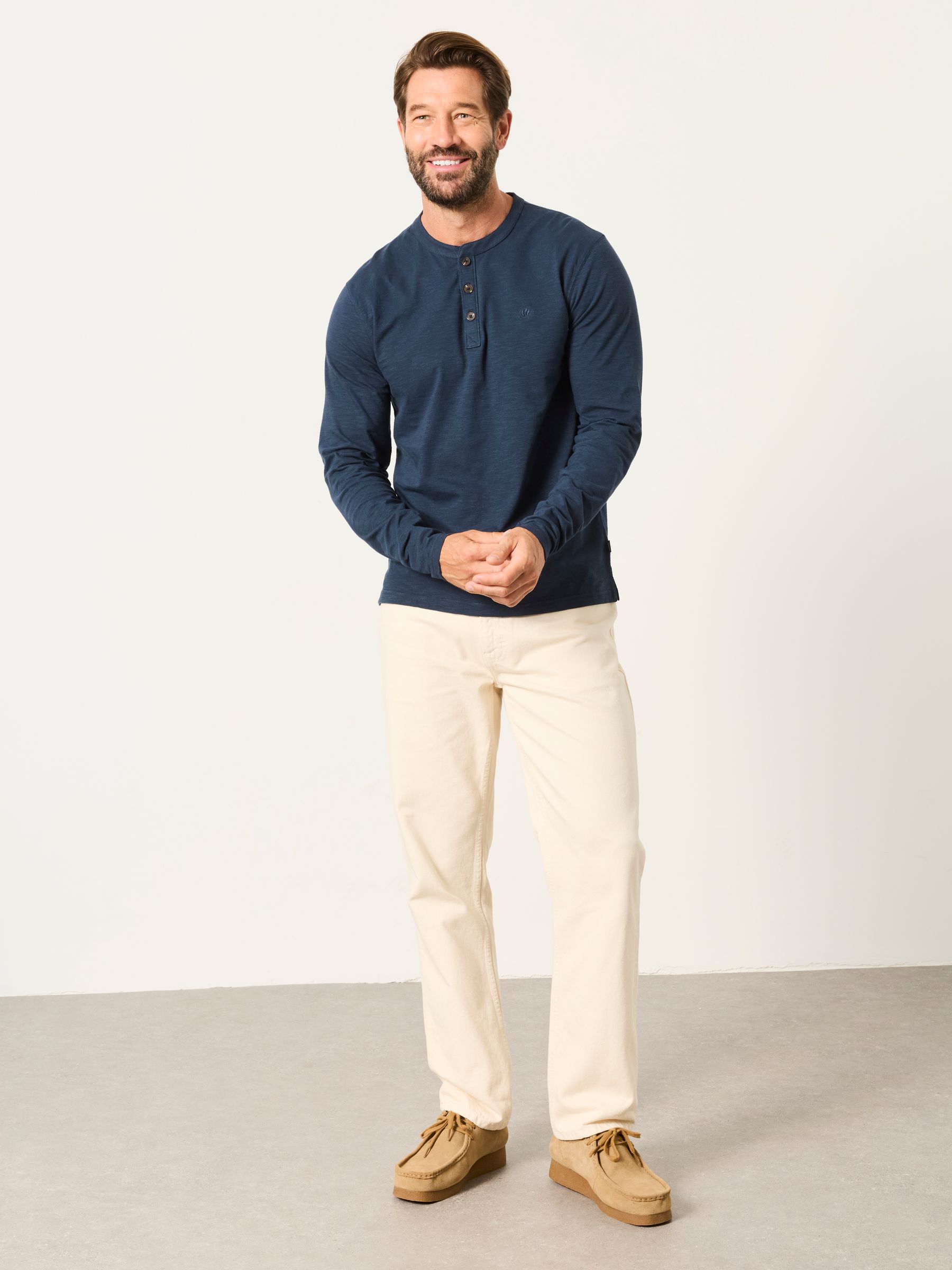 Henley Navy Long Sleeve Woodside T-Shirt - Image 4 of 6