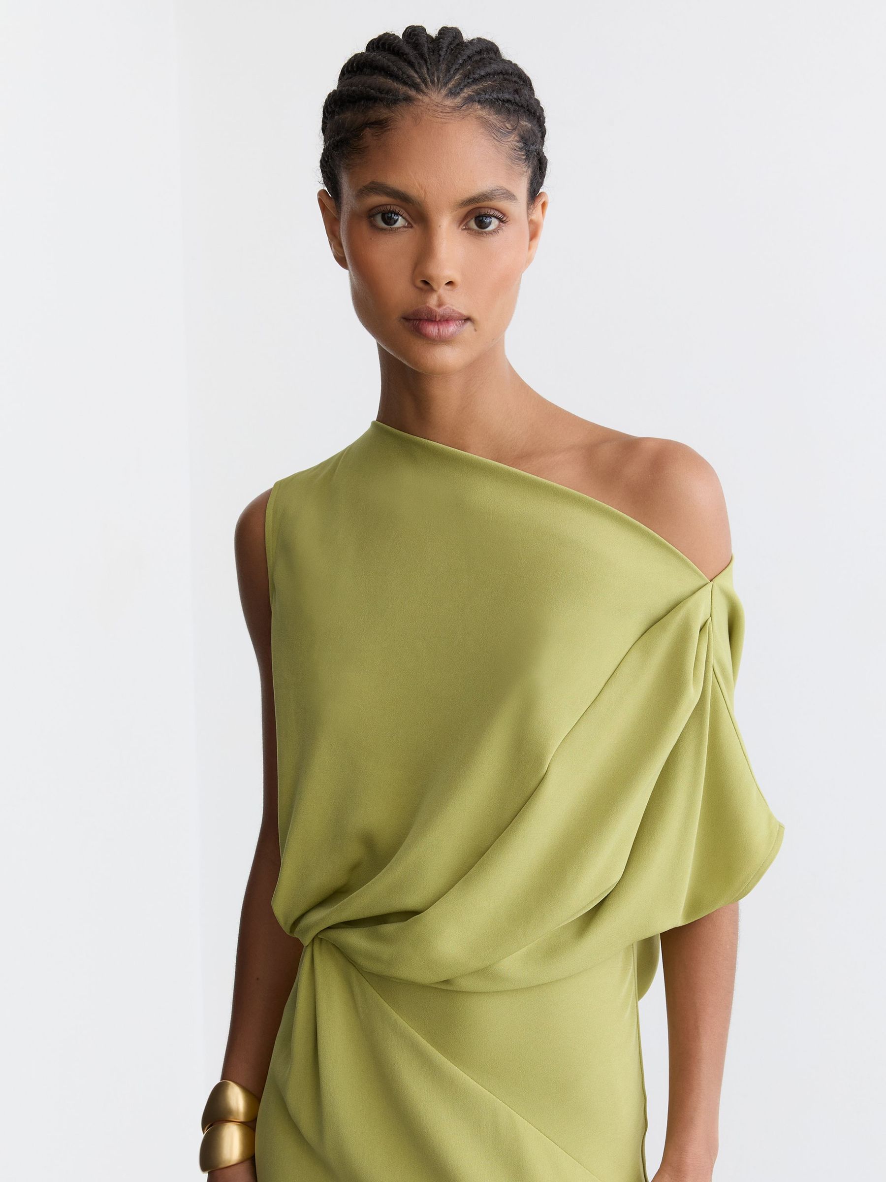 one shoulder tuck detail midi dress Buy Women's Dresses One Shoulder Online