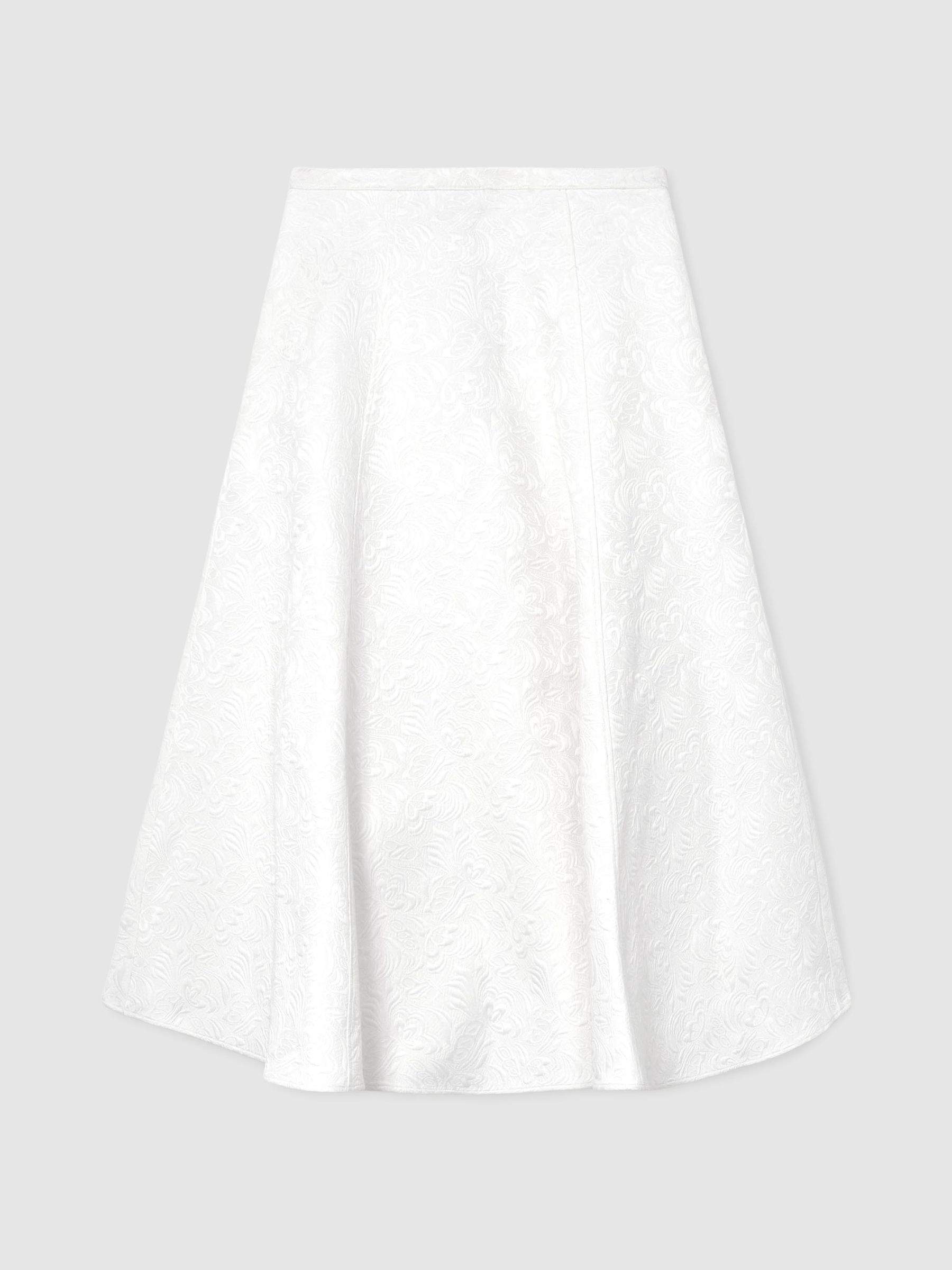 Cotton-Blend Jacquard Midi Skirt in Ivory - image 1