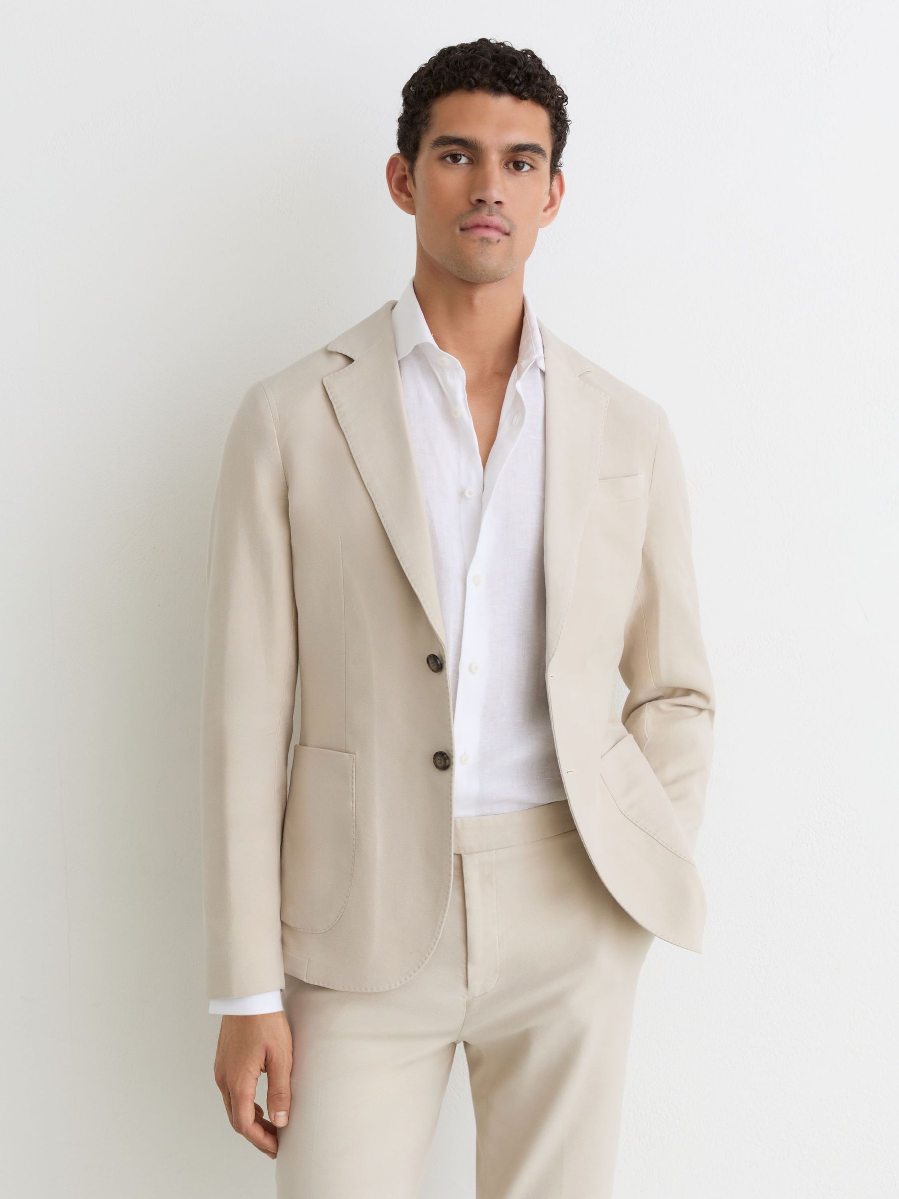 Suit Jacket in Stone - Image 1 of 9 Suit Jacket in Stone - Image 1 of 9