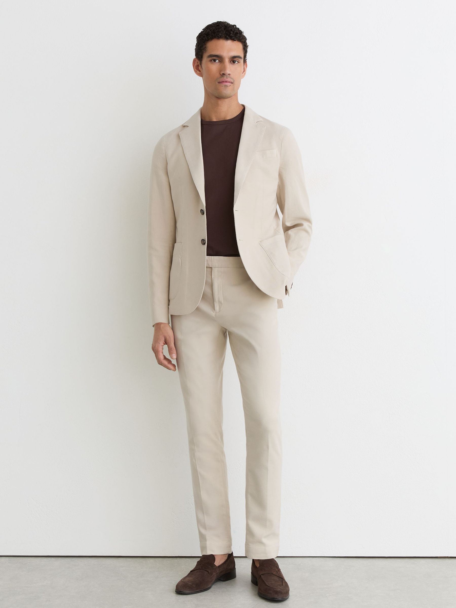 Garment-dyed Piqué Suit Trousers Tailored-fit