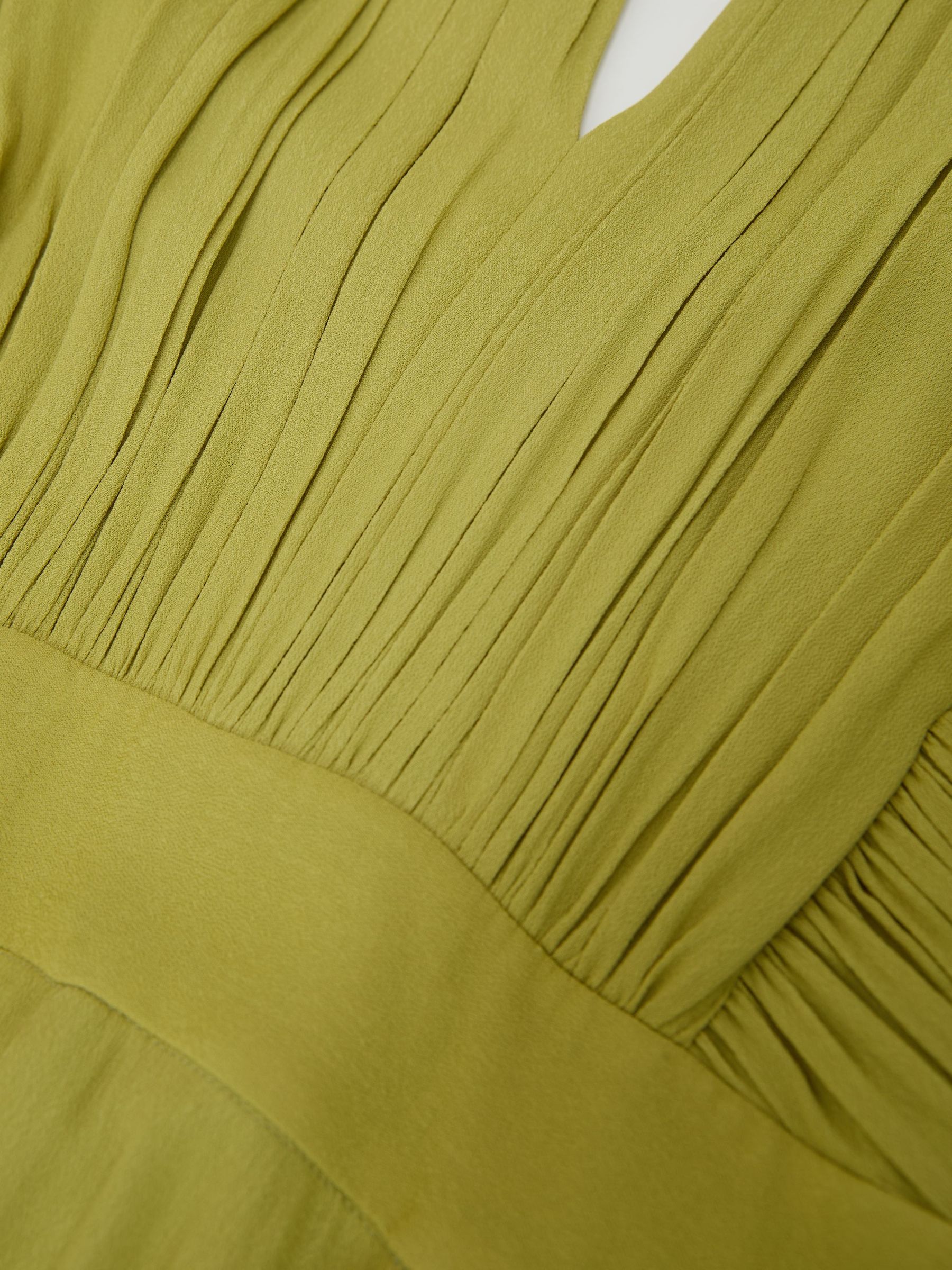 Halterneck Pleated Wide-Leg Jumpsuit in Green - Image 9 of 9