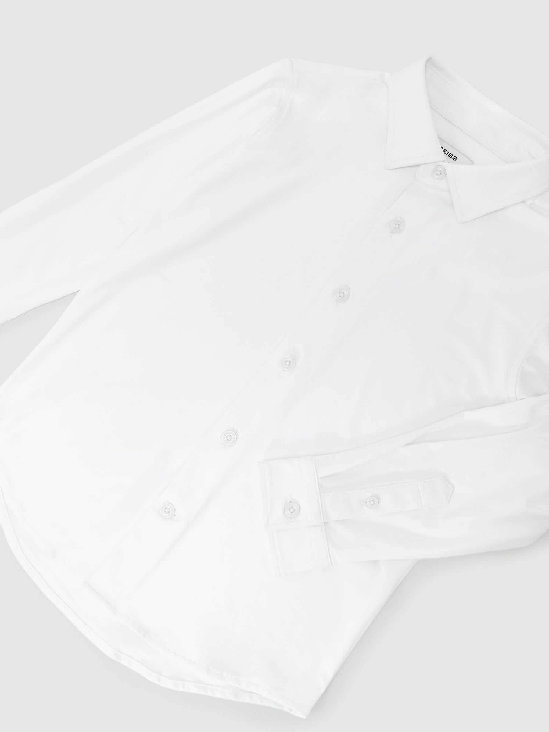13-14 yrs Stretch Long-Sleeve Slim-Fit Travel Shirt in White - Image 1 of 3