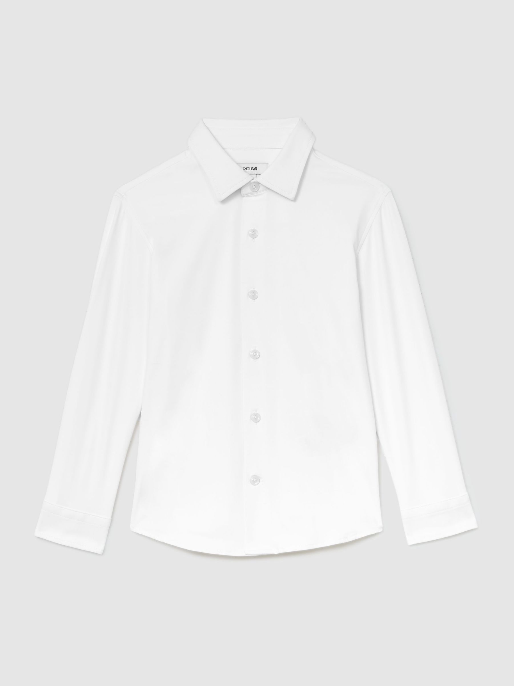 13-14 yrs Stretch Long-Sleeve Slim-Fit Travel Shirt in White - Image 3 of 3