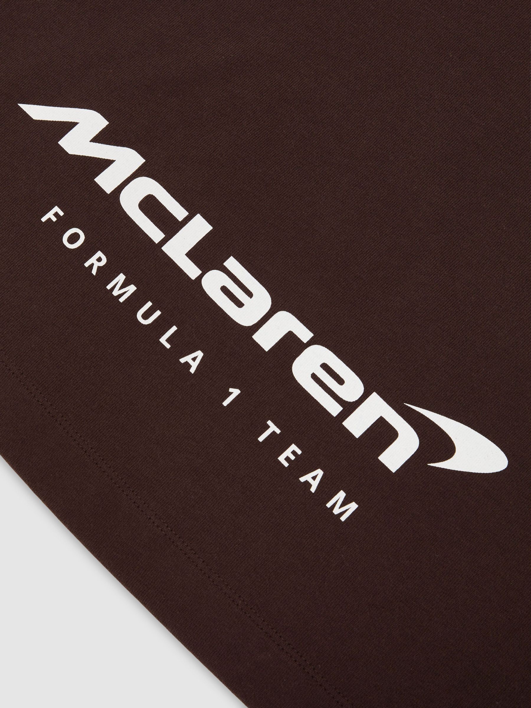 McLaren Racing Double-Layer Relaxed T-Shirt Unisex-Fit in Chocolate Brown - Image 7 of 7