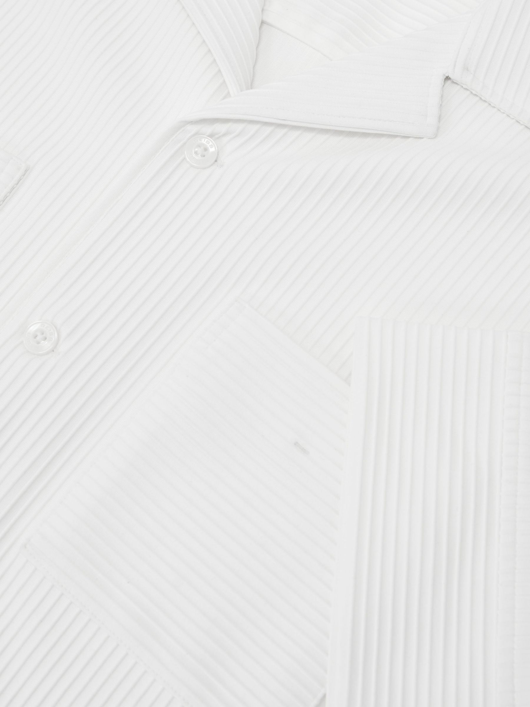Ribbed Cuban-Collar Shirt in White - Image 6 of 6
