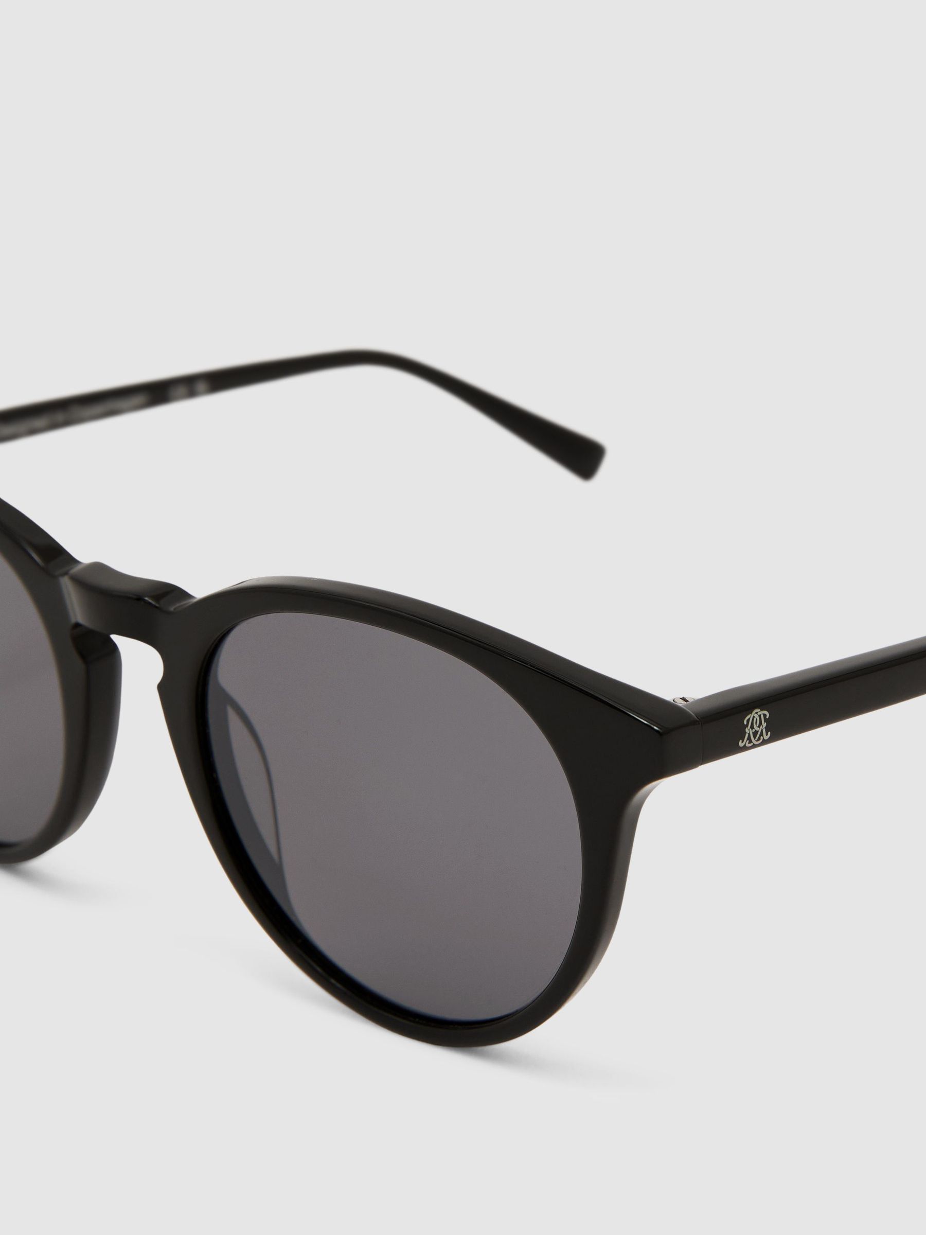 MessyWeekend Round-Frame Sunglasses in Black/Silver - Image 5 of 6