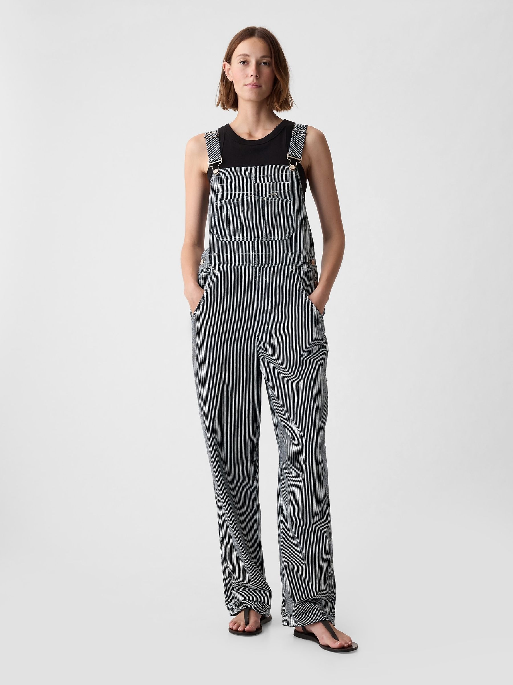 Blue Stripe Loose Dungarees Gap