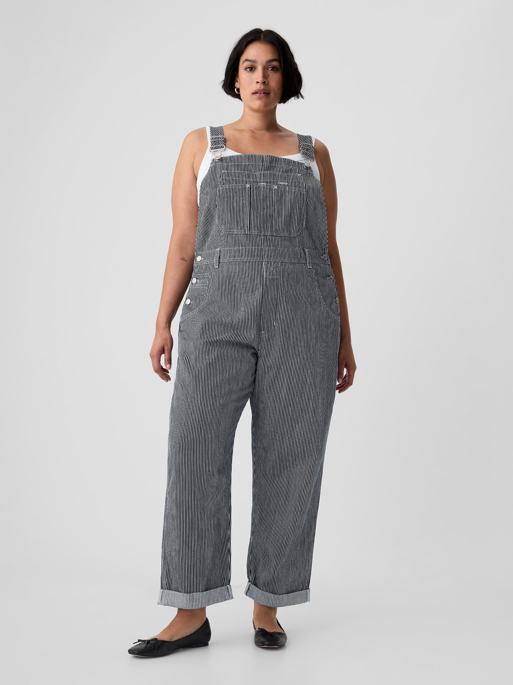 Blue Stripe Loose Dungarees - Image 4 of 5