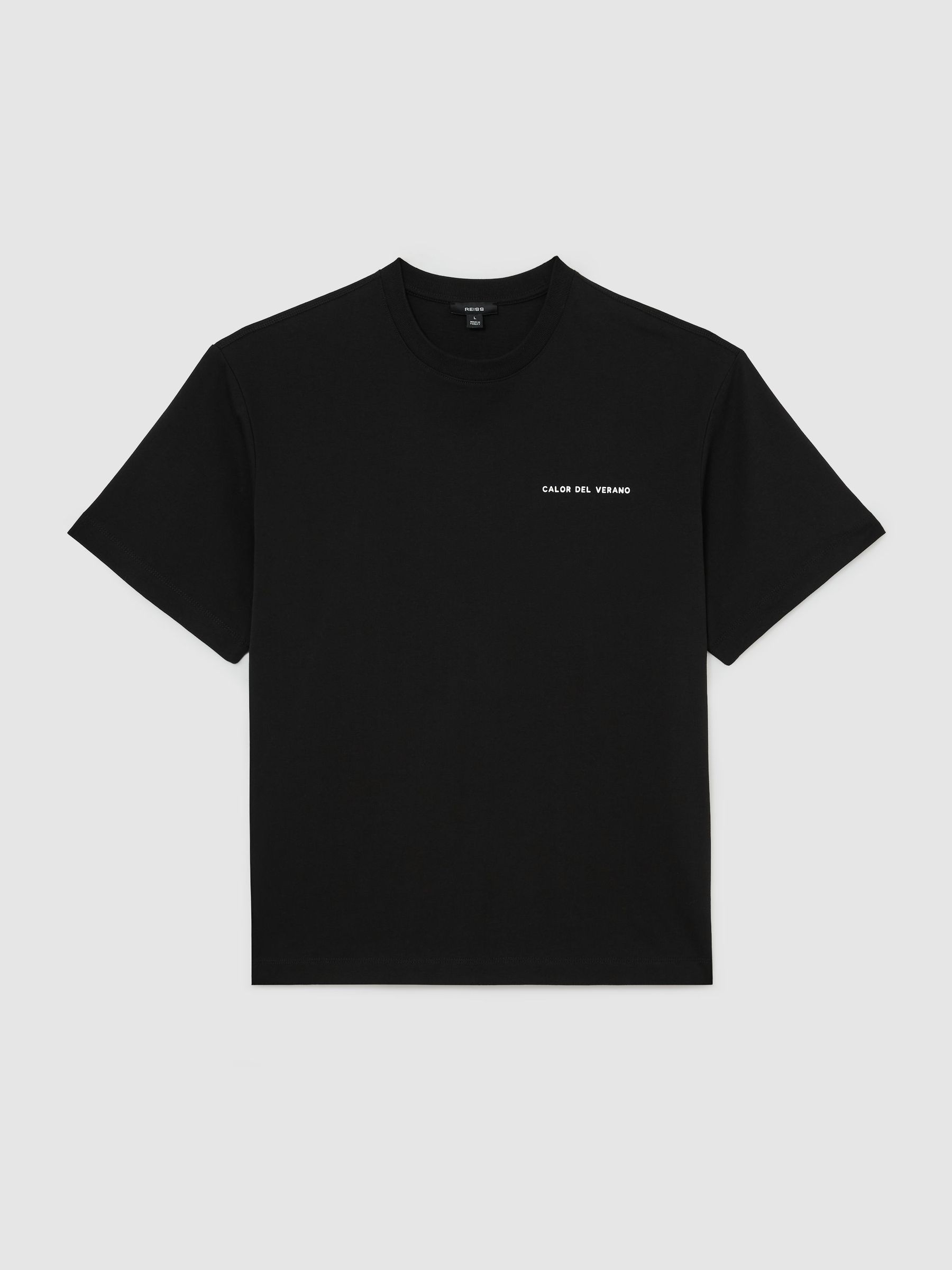 Cotton Logo Short-Sleeve Relaxed T-Shirt in Black - image 1